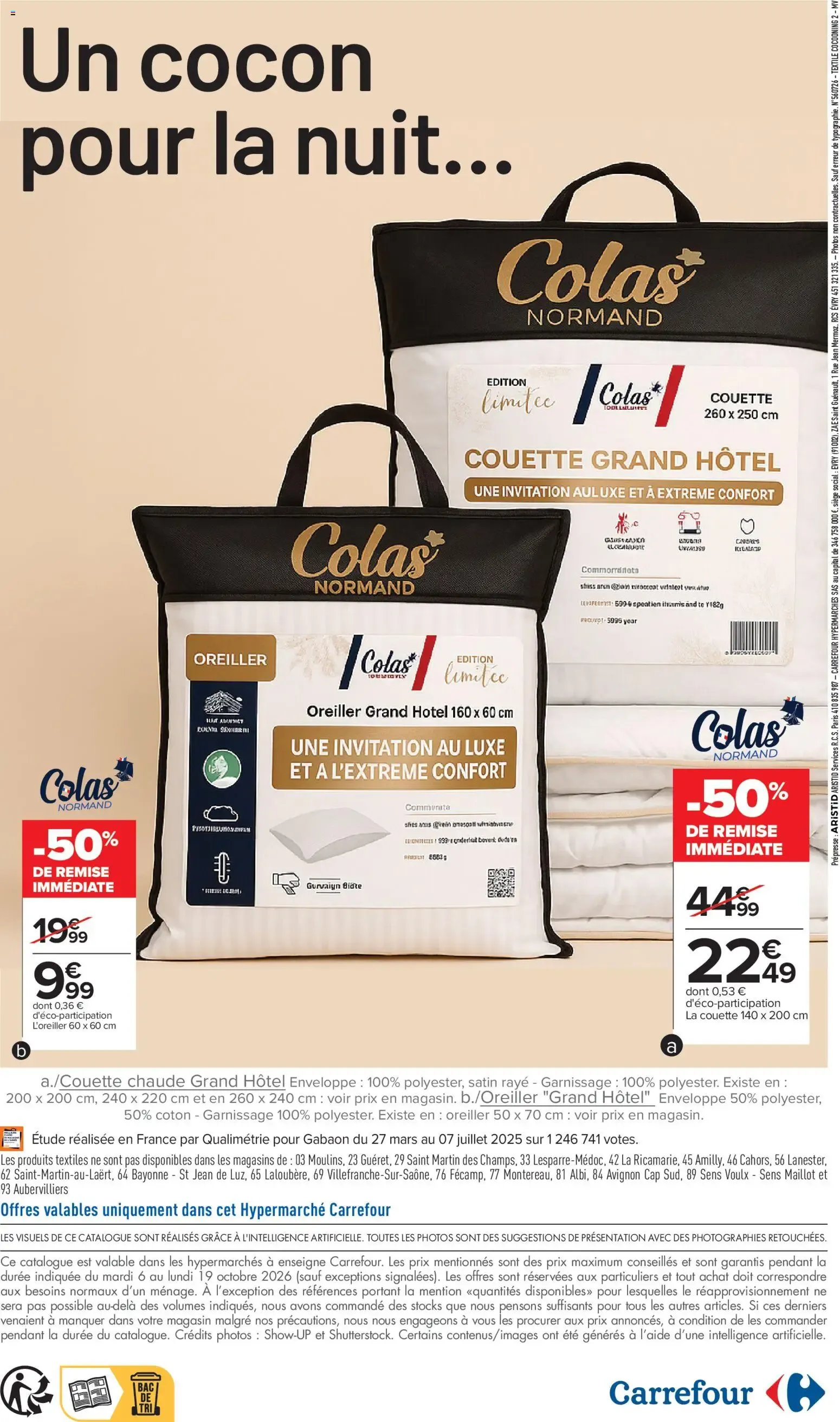 Carrefour Special nuit et cocooning à partir du 06/10/2026 - promo en ligne du 6 octobre au 19 octobre 2026 - Catalogue page 16