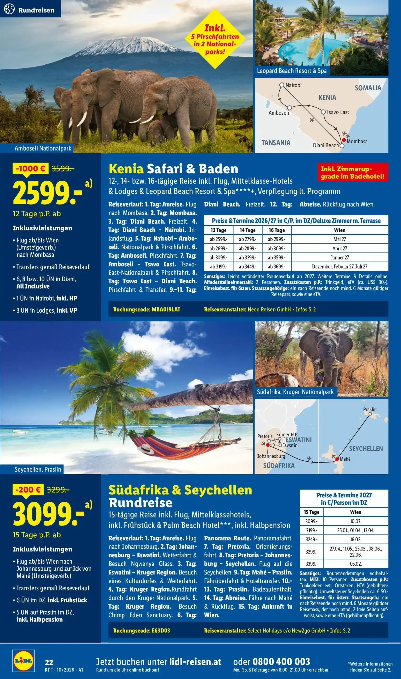 Lidl: Viel Urlaub für wenig Geld lohnt sich von 14. Oktober bis 15. November 2026 - Flugblätt seite 22