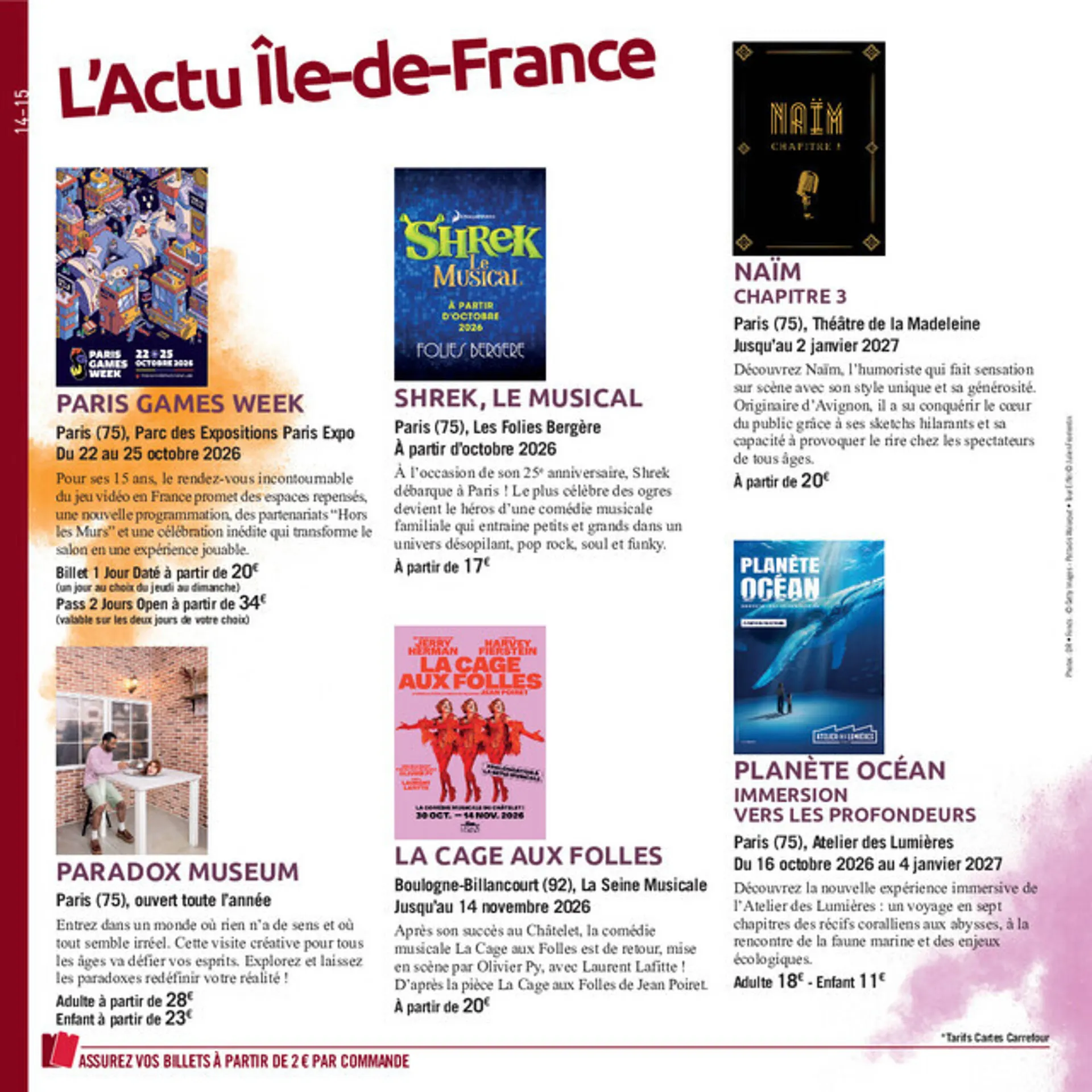 Carrefour Spectacles - Le Monde de La Reine des Neiges du 2 octobre au 7 février 2027 - Catalogue page 14