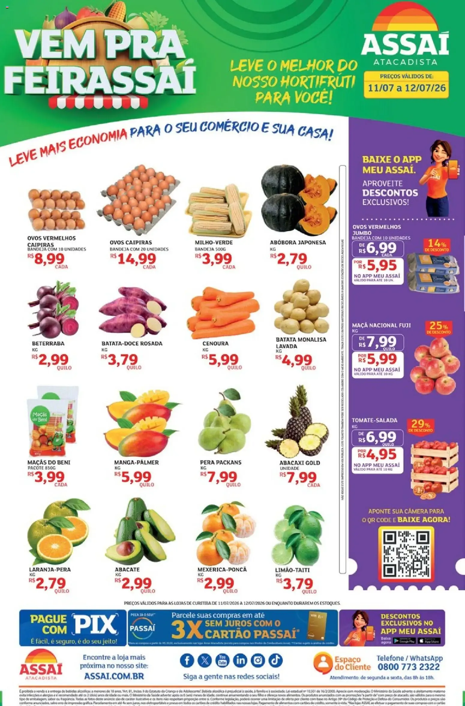 Encarte de Assaí Atacadista ofertas - PR de 11/07/2026 | Promoções Online 11 de julho até 12 de julho 2026 - Pagina 1