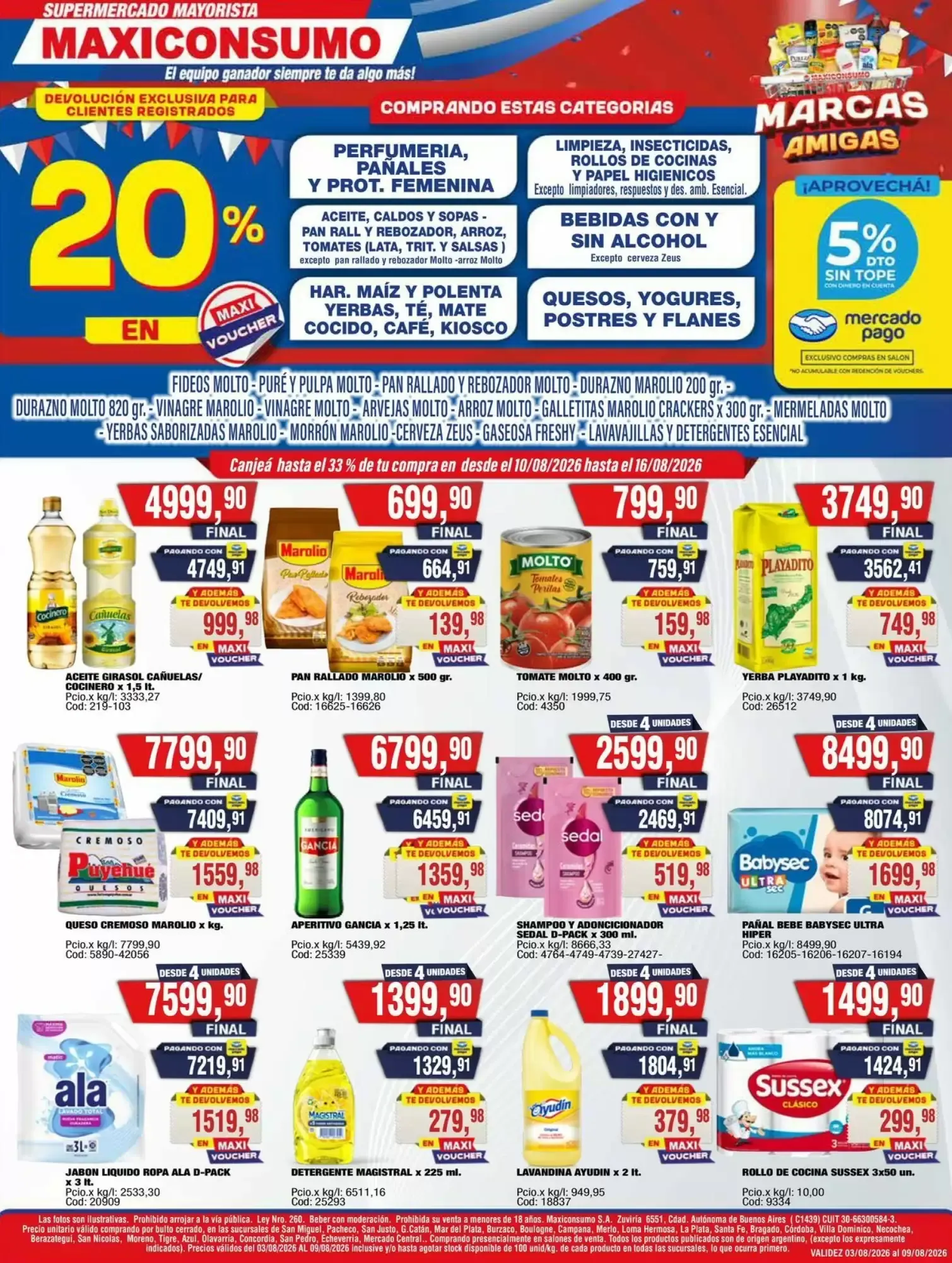 Ofertas de SUPERMERCADO MAYORISTA MAXICONSUMO 3 de agosto al 9 de agosto 2026 - Página 1 del catálogo