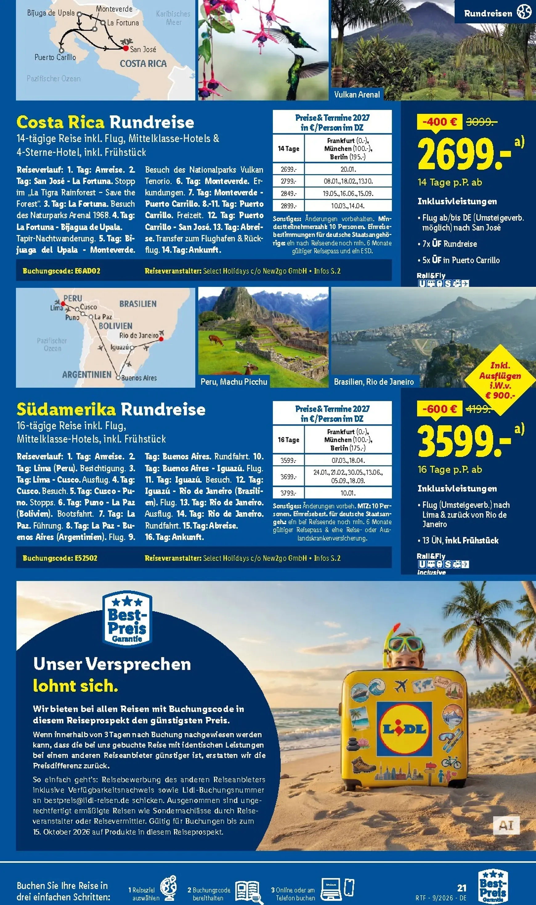 Lidl - Reise Highlights Prospekt – von Samstag 12.09.2026 bis Donnerstag 15.10.2026 von 12. September bis 15. Oktober 2026 - Prospekt seite 21
