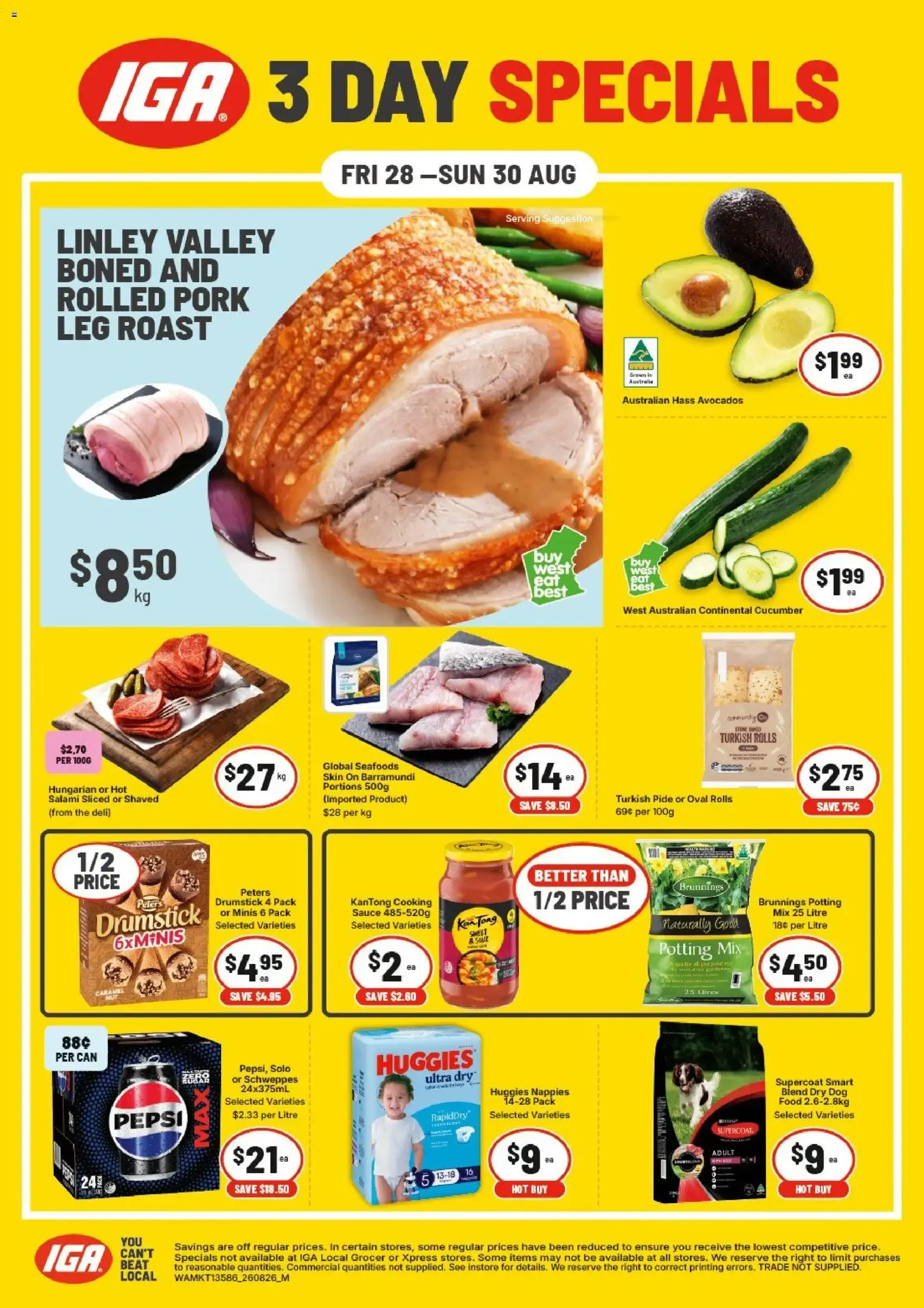IGA 3 DAY SPECIALS - Catalogue valid from 28 August to 30 August 2026 - page 1