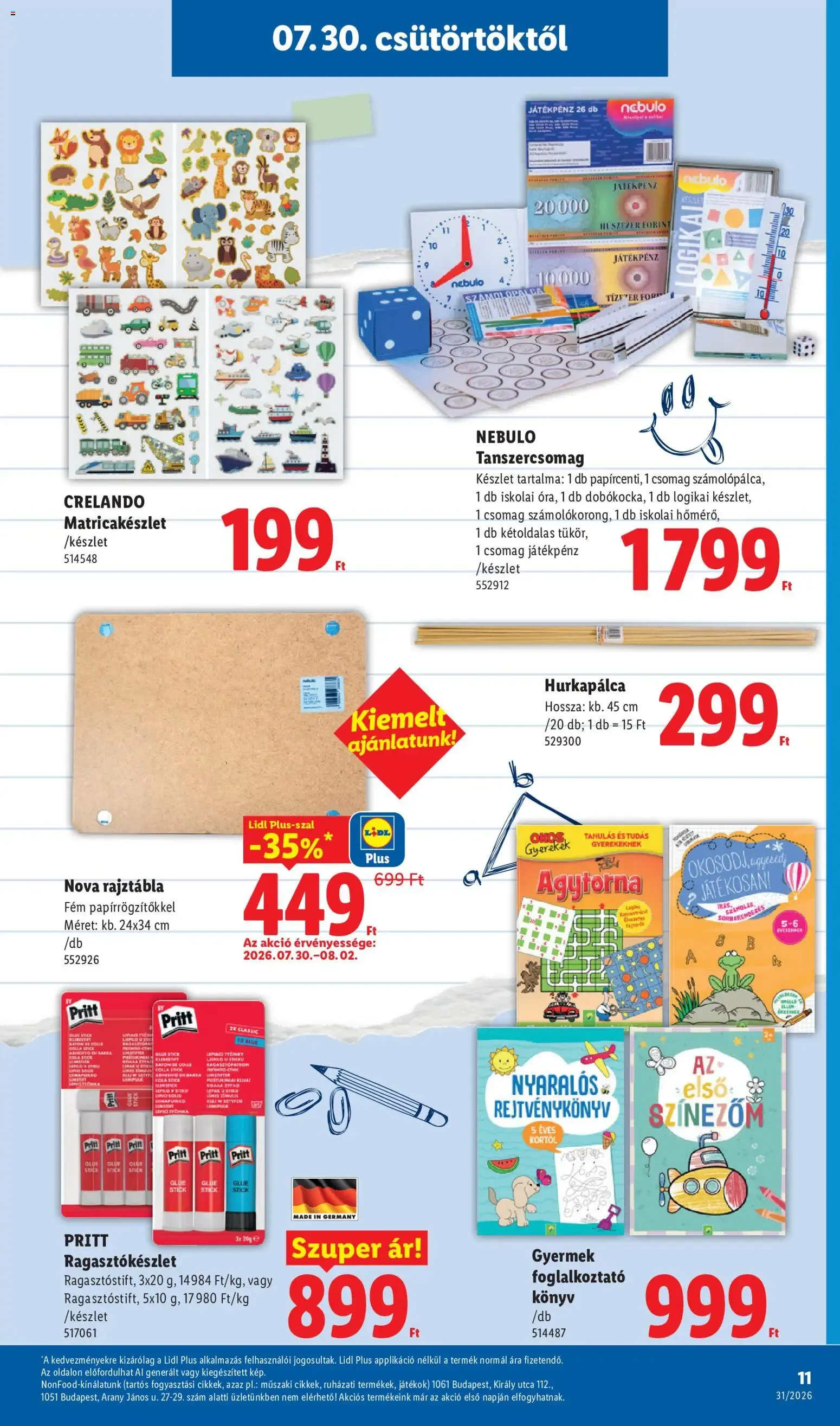 Katalógus Lidl Iskolakezdési - 2026.07.30. -tól/töl > akció, lapozható szórólap 🛍️ július 30.-tól augusztus 31.-ig 2026. - Oldal 11