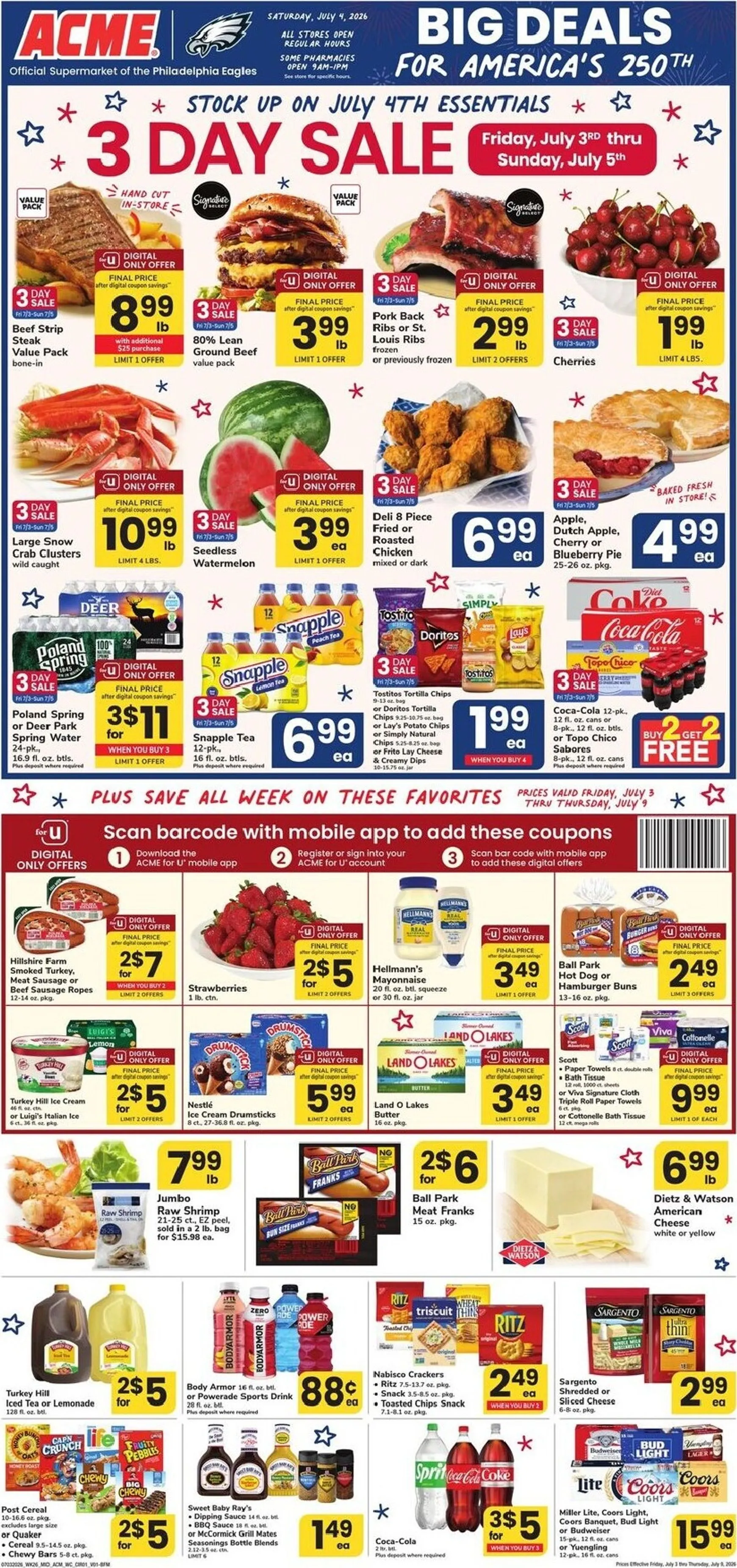 Weekly ad Current ACME leaflet valid from Friday 07/03/2026 to Thursday 07/09/2026 from July 3 to July 9 2026 - Page 1