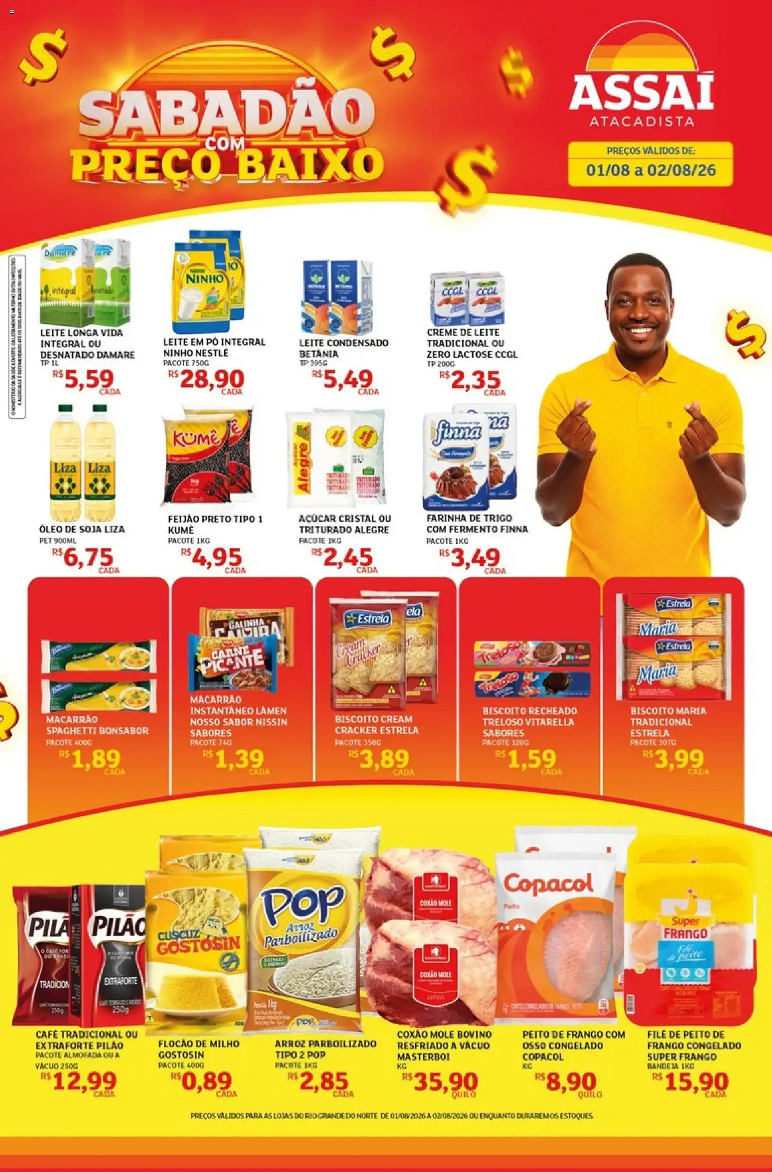 Encarte de Assaí Atacadista - Sabadão com Preço Baixo 1 de agosto até 2 de agosto 2026 - Pagina 1