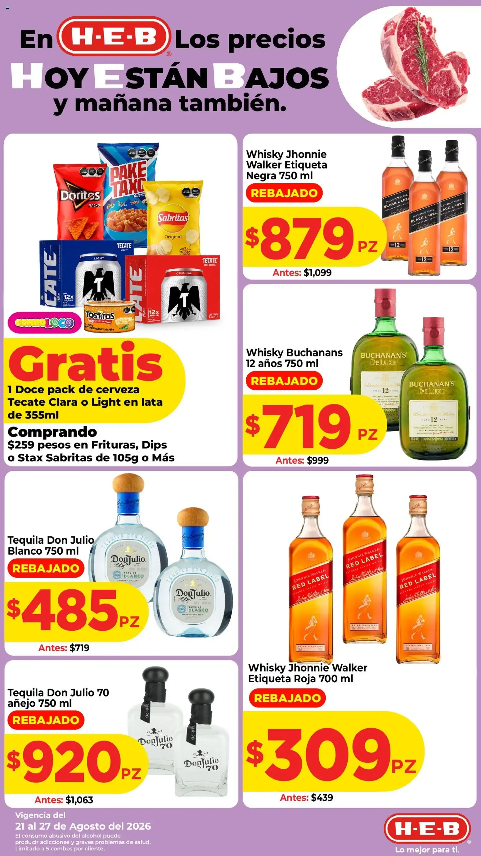 Catálogo de H-E-B: Precios Bajos en Carnes para Asar 21 de agosto al 24 de agosto 2026 - Pagina 3