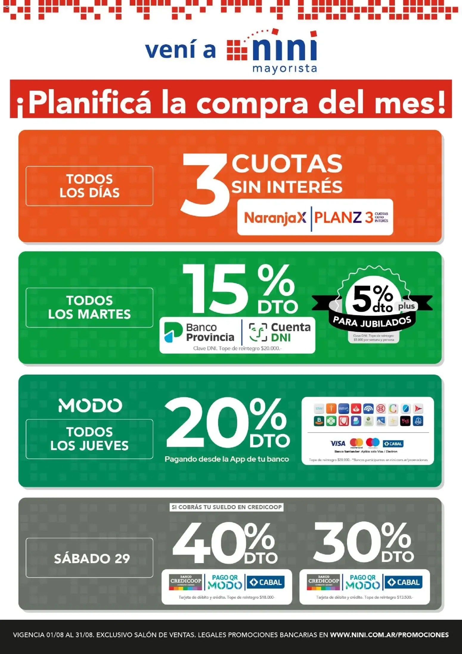 Ofertas de Nini Mayorista: ¡Planificá la compra del mes! 1 de agosto al 31 de agosto 2026 - Página 1 del catálogo