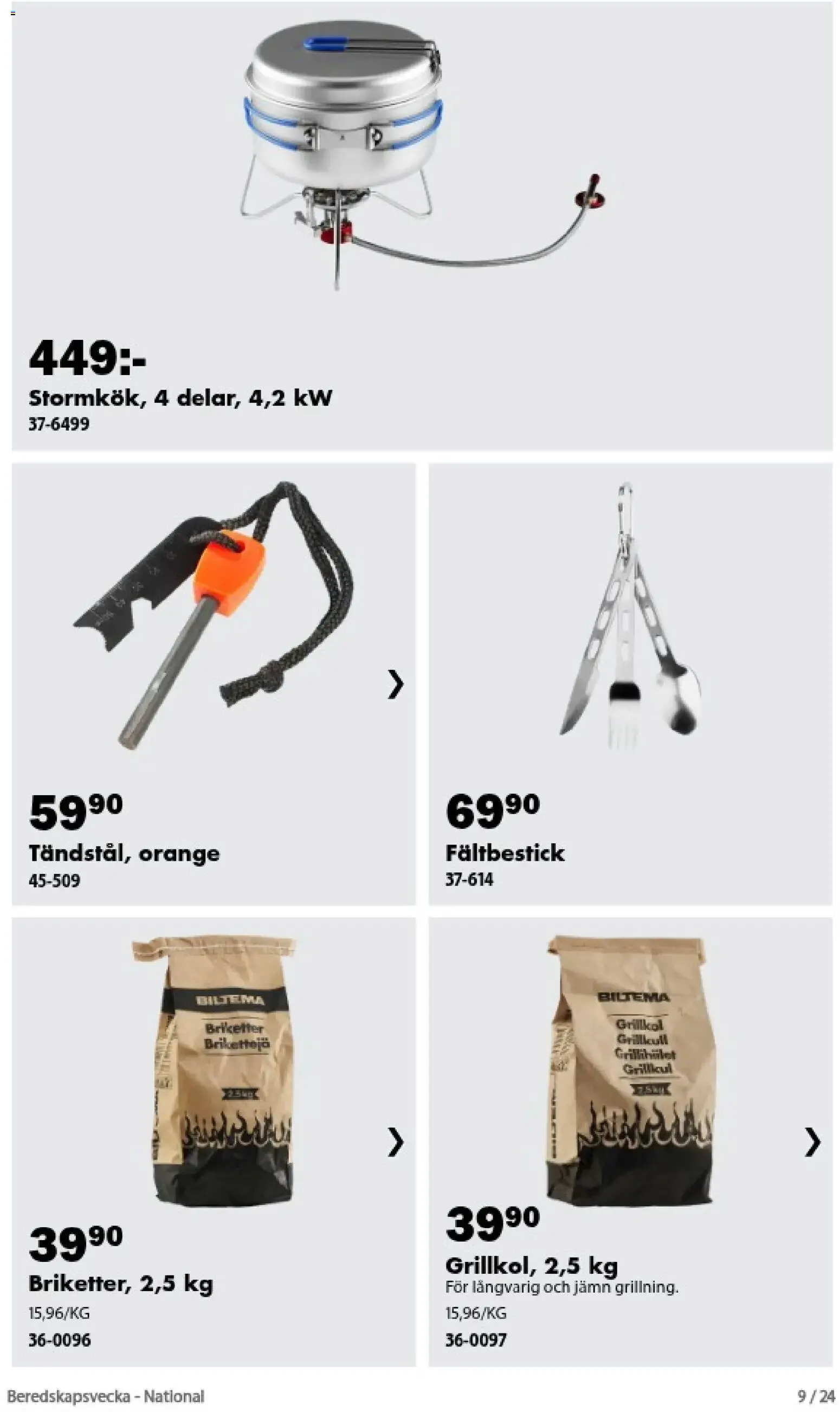 Biltema: Beredskapsvecka. Bli förberedd med våra krisprodukter. från 20 september till 15 oktober 2026 - Reklamblad sidor 9