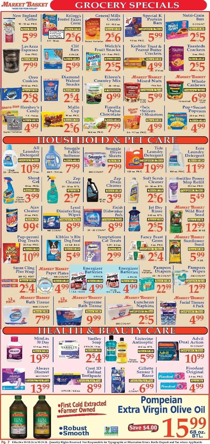 Weekly promotion Current Market Basket leaflet valid from Sunday 10/18/2026 to Saturday 10/24/2026 spanning from October 18 to October 24 2026 - Page 7 for Catalogue 365