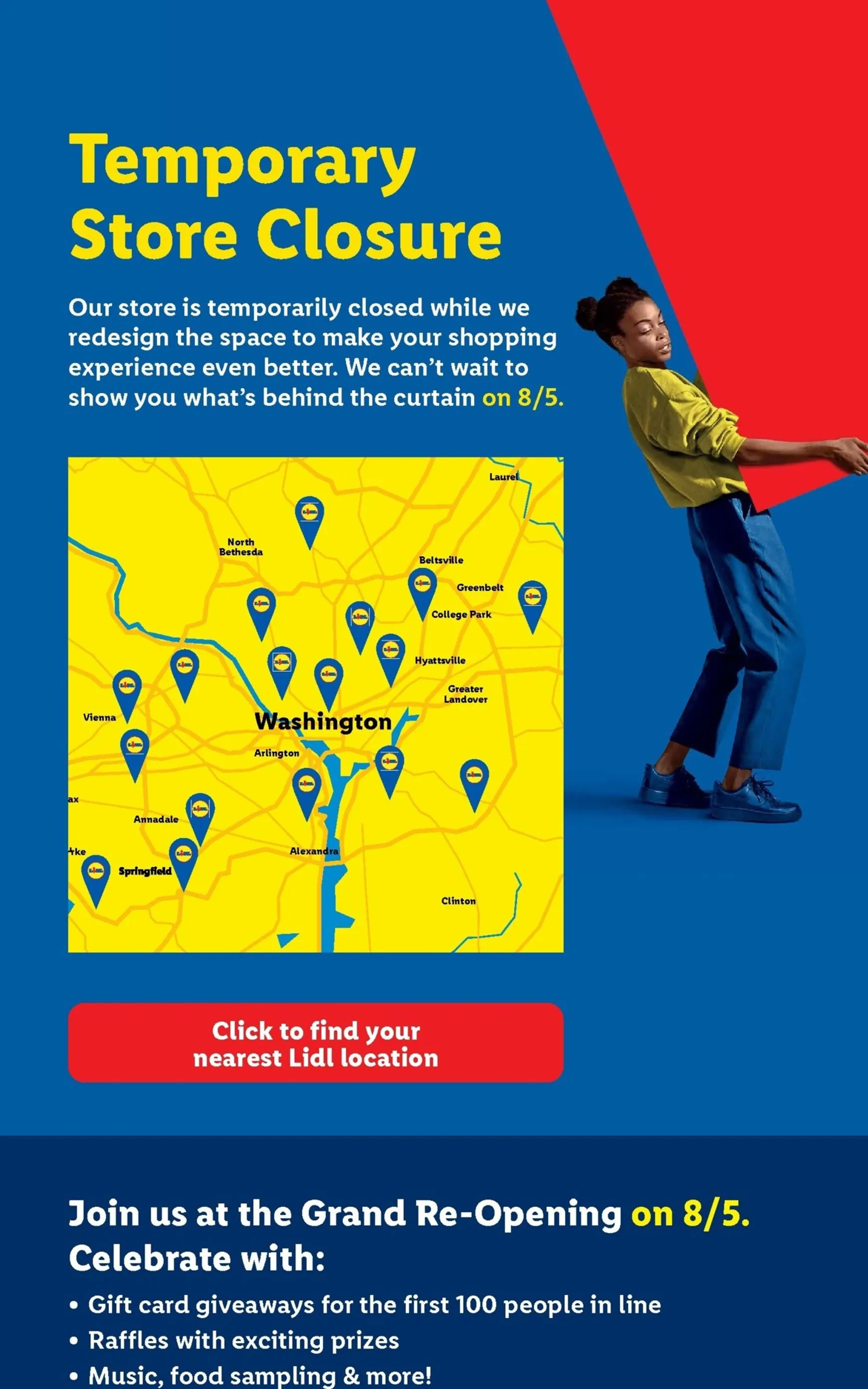 Weekly ad Lidl Temporary Store Closure & Grand Re-Opening from August 5 to August 5 2026 - Page 1