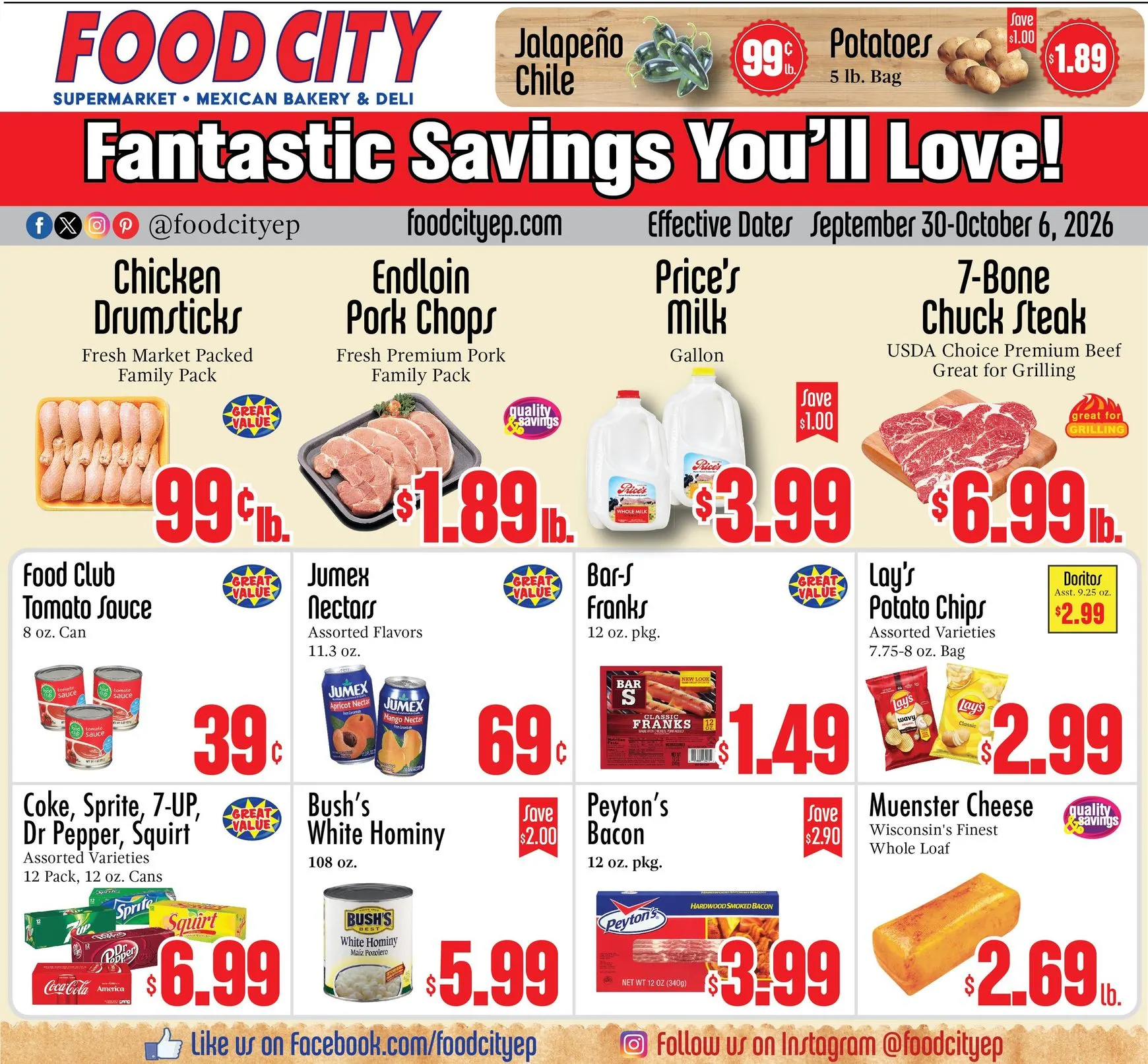 Current Food City leaflet valid from Wednesday 09/30/2026 to Tuesday 10/06/2026