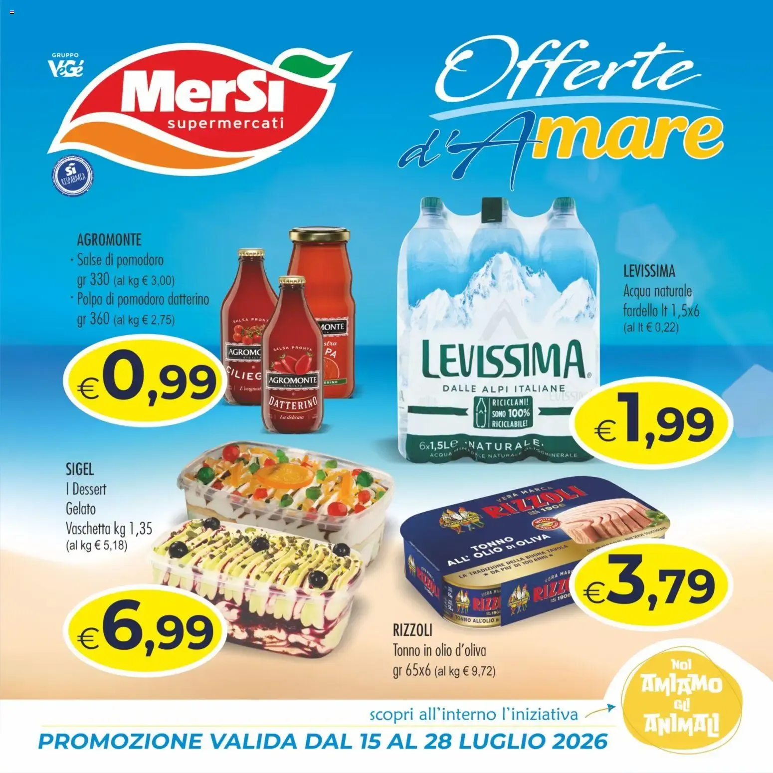 MerSi supermercati Offerte d'Amare da 15 luglio a 28 luglio di 2026 - Pagina del volantino 1