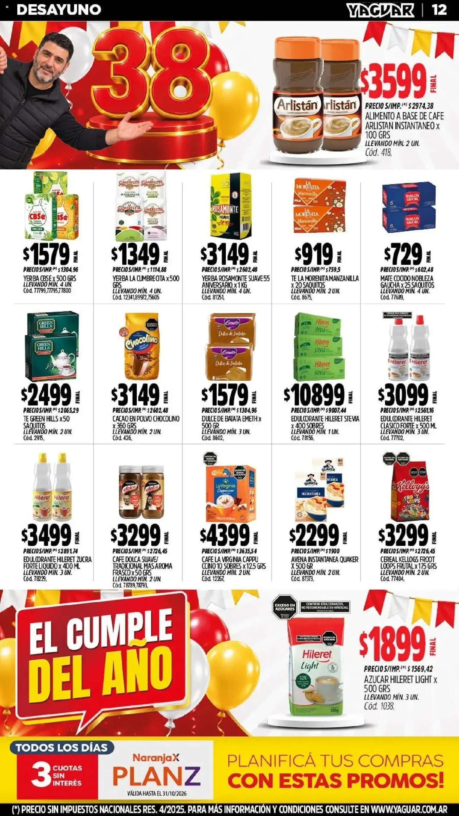 Ofertas de El Cumple del Año Mayorista Yaguar 5 de octubre al 11 de octubre 2026 - Página 10 del catálogo