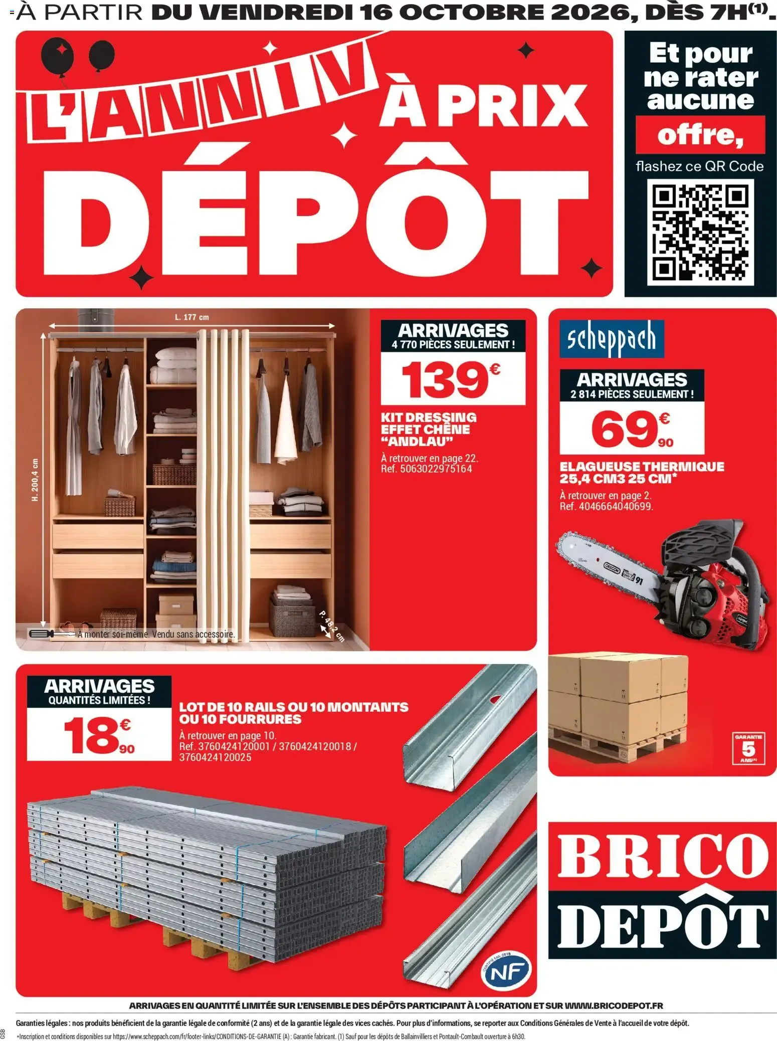 Brico Dépôt - l'anniv à prix dépôt à partir du 16/10/2026 - promo en ligne