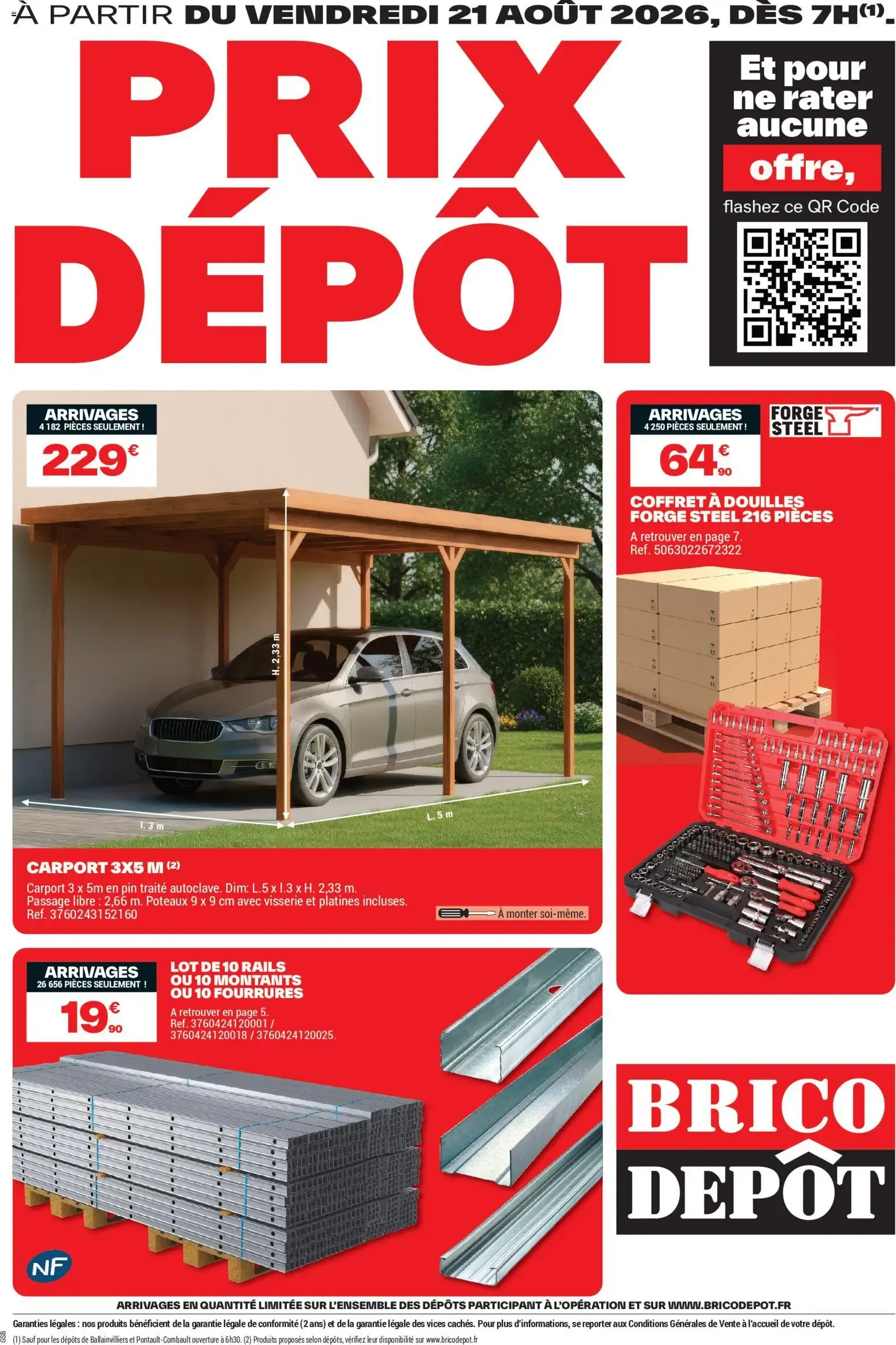 Brico Dépôt catalogue à partir du 21/08/2026 - promo en ligne du 21 août au 3 septembre 2026 - Catalogue page 1