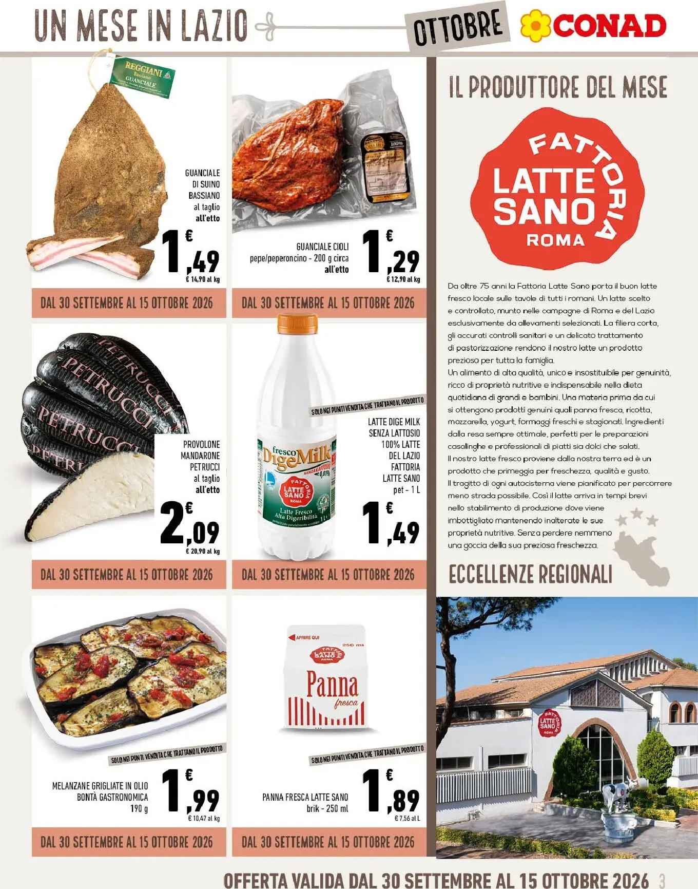 Gli Speciali Conad: Un Mese in Lazio a Tavola da 30 settembre a 31 ottobre di 2026 - Pagina del volantino 3