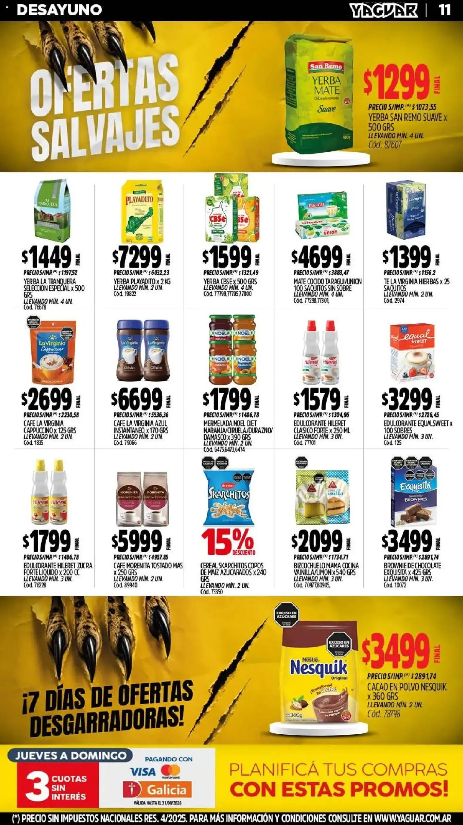 Ofertas de Yaguar: Ofertas Salvajes - Mar del Plata 3 de agosto al 8 de agosto 2026 - Página 11 del catálogo