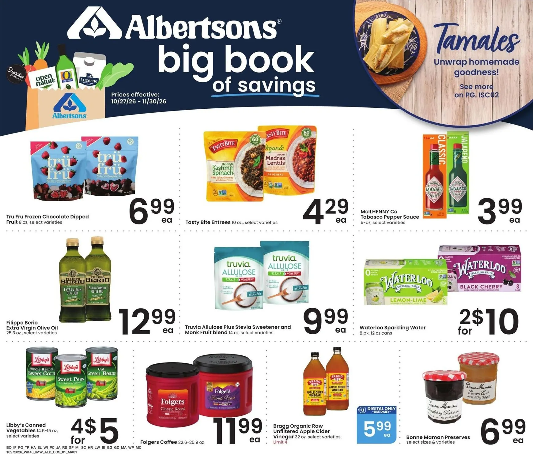 Weekly ad Current Albertsons - Big Book of Savings leaflet valid from Tuesday 10/27/2026 to Monday 11/30/2026 from October 27 to November 30 2026 - Page 1