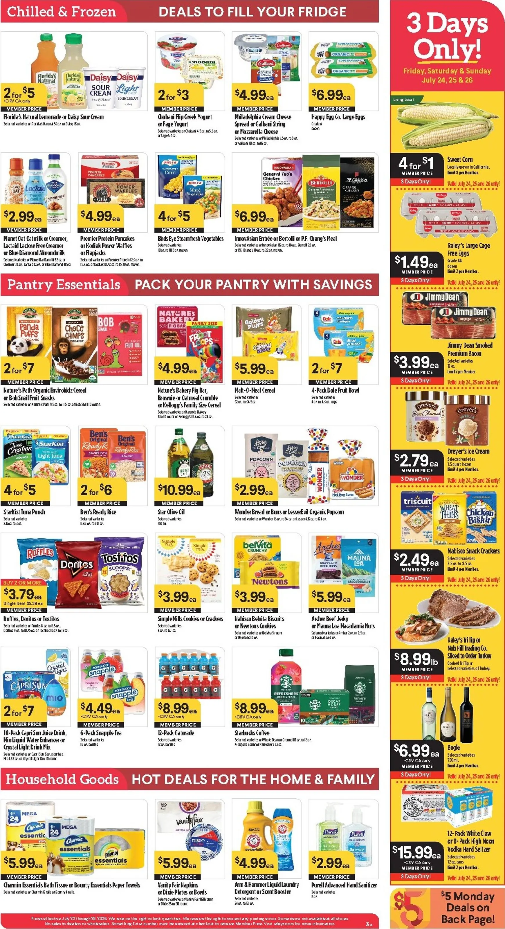 Weekly promotion Current Raley's leaflet valid from Wednesday 07/22/2026 to Tuesday 07/28/2026 spanning from July 22 to July 28 2026 - Page 4 for Catalogue 365