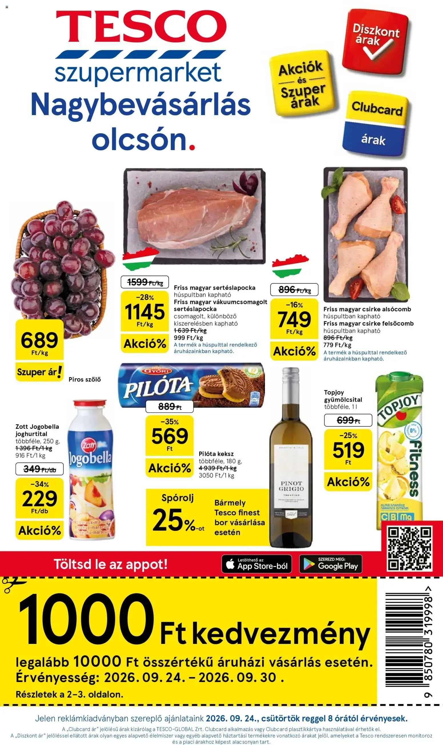 Katalógus Tesco Szupermarket akciós újság - 2026.09.24.-tól - online szeptember 24.-tól szeptember 30.-ig 2026. - Oldal 1