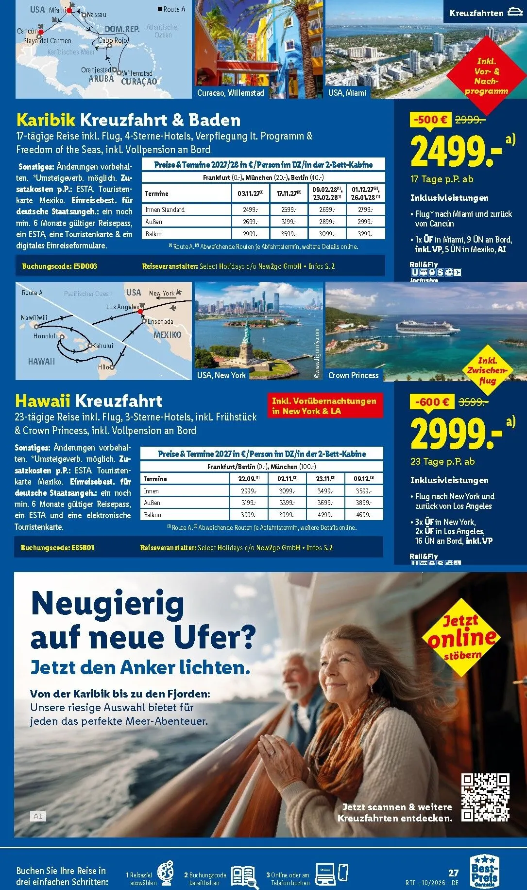 Lidl - Reise-Highlights Prospekt – von Mittwoch 14.10.2026 bis Sonntag 15.11.2026 von 14. Oktober bis 15. November 2026 - Prospekt seite 27