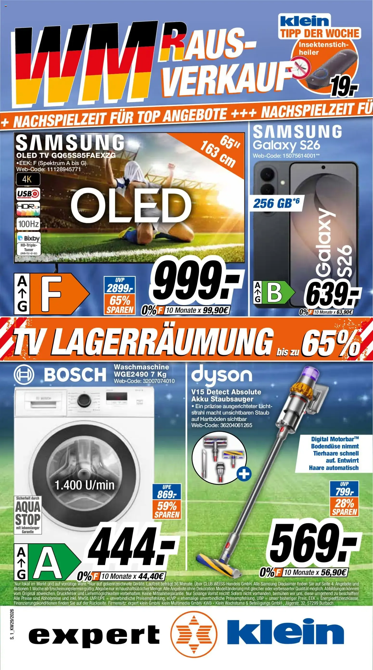 Expert Klein WM RAUS-VERKAUF & TV LAGERRÄUMUNG