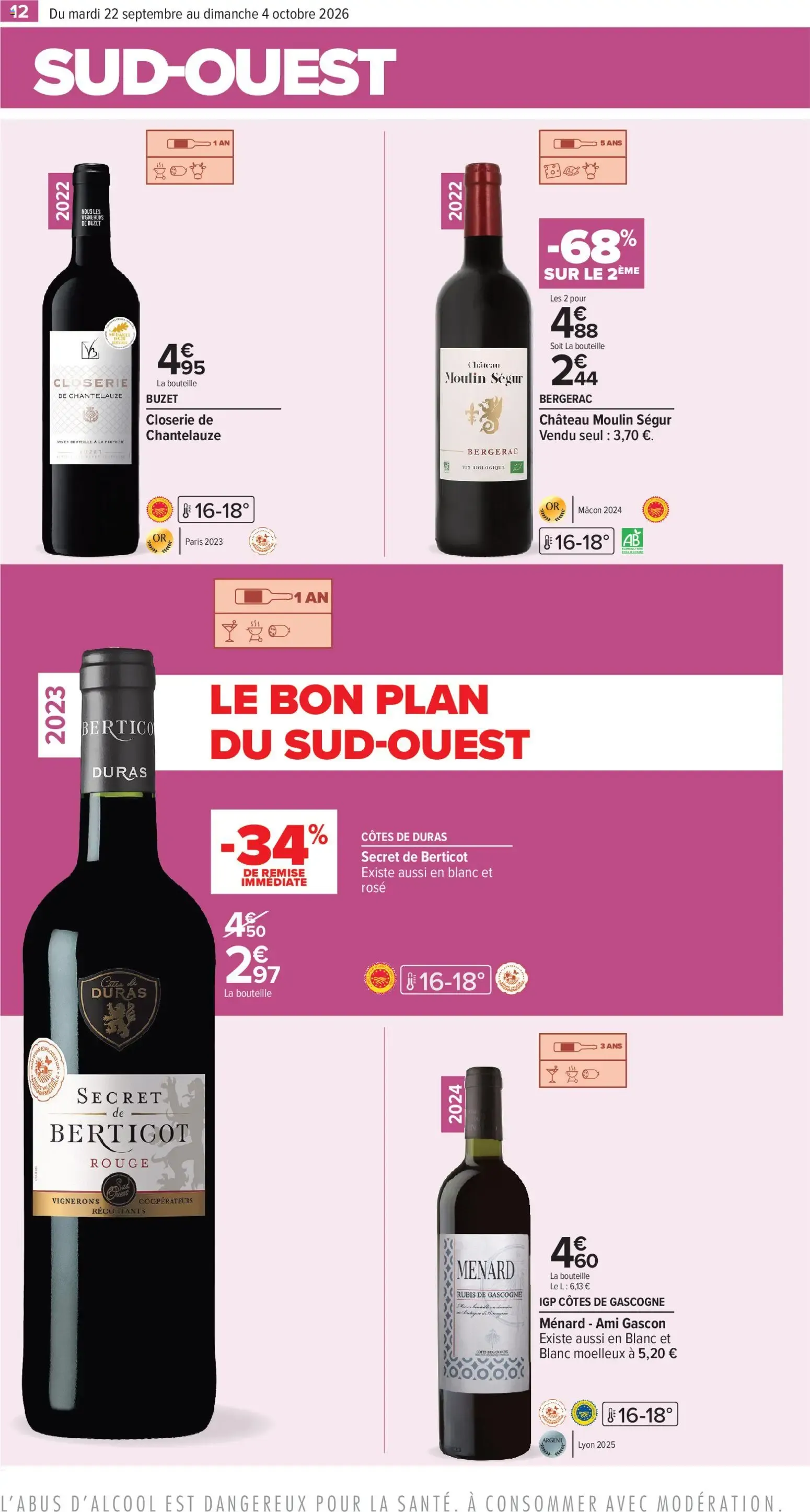 Carrefour contact Foire aux Vins: Le goût des bons plans du 22 septembre au 4 octobre 2026 - Catalogue page 12