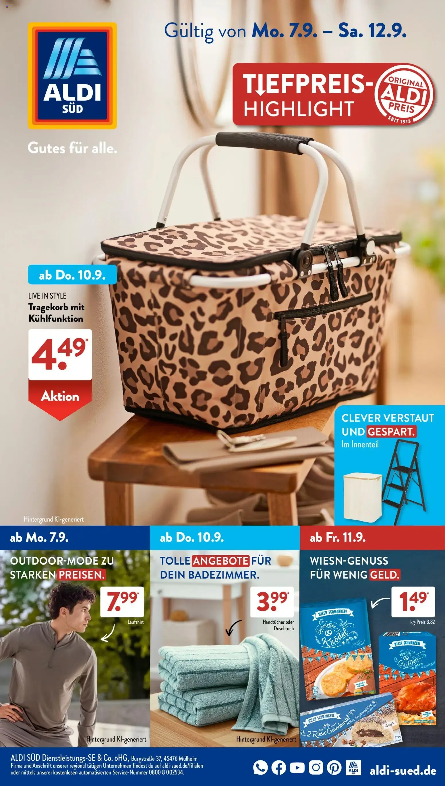 Aldi Süd Prospekt (ab 07.09.2026) zum Blättern von 7. September bis 12. September 2026 - Prospekt seite 1