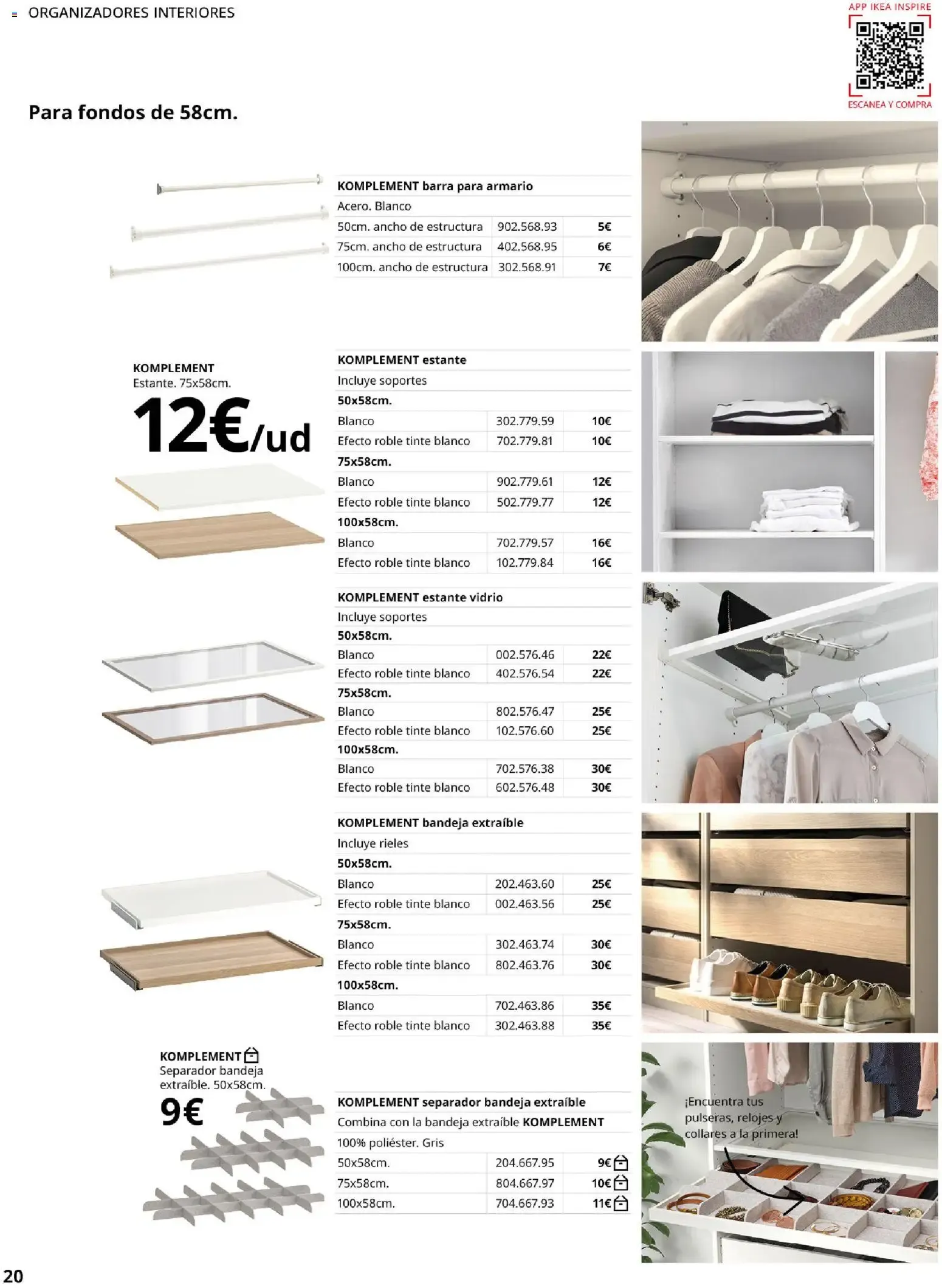 Catálogo de Guía de compra PAX y KOMPLEMENT - Sistema de armarios IKEA 1 de septiembre al 31 de enero 2027 - Página 20