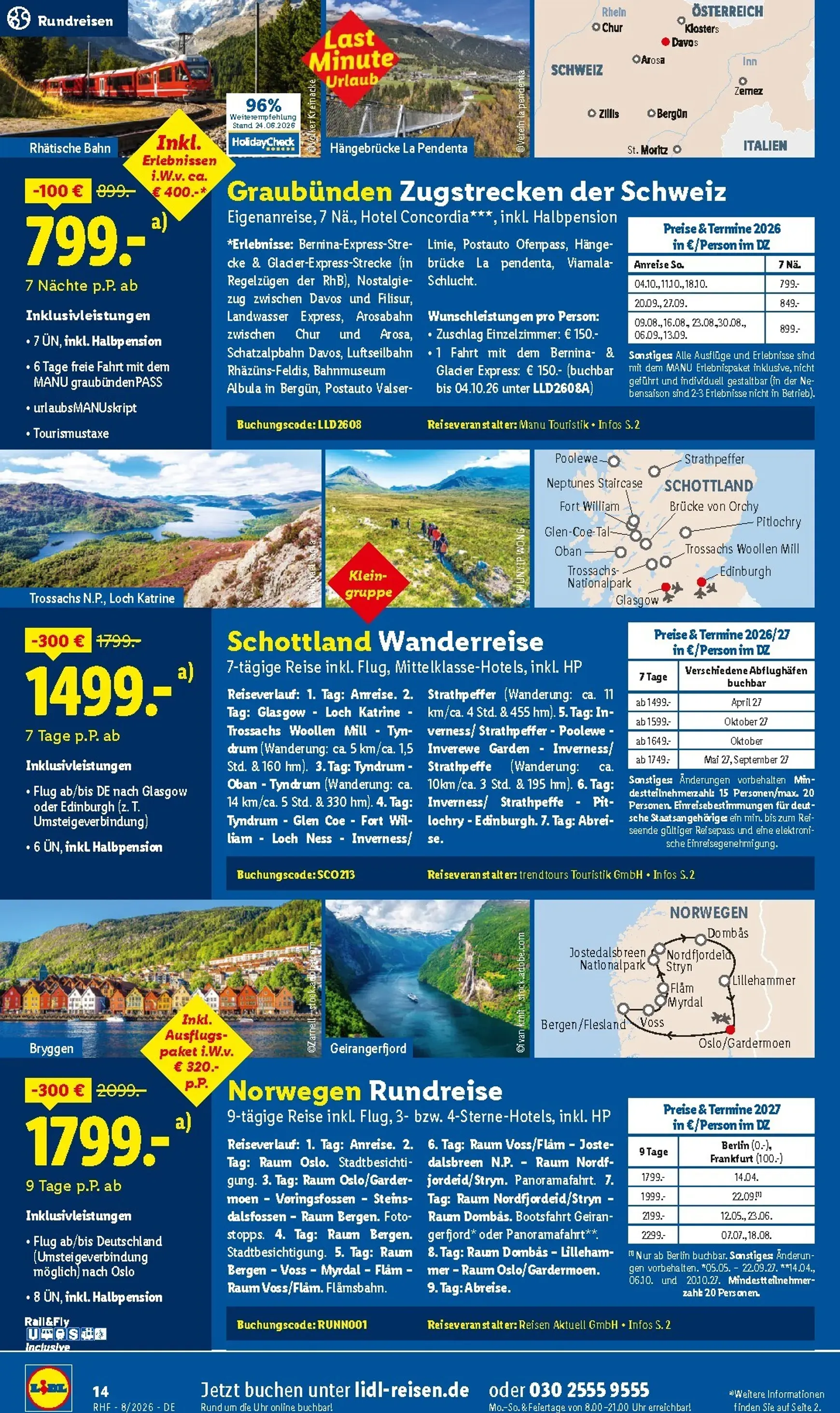 Lidl August Reise-Highlights Prospekt – von Mittwoch 29.07.2026 bis Montag 31.08.2026 von 29. Juli bis 31. August 2026 - Prospekt seite 14