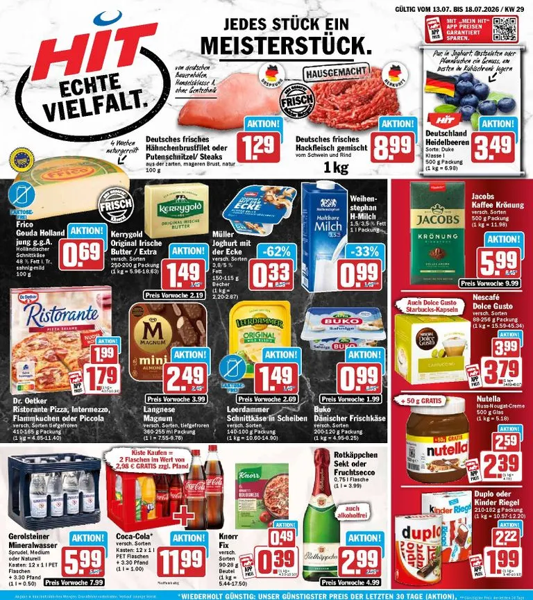 Hit Prospekt – von Montag 13.07.2026 bis Samstag 18.07.2026 von 13. Juli bis 18. Juli 2026 - Prospekt seite 1