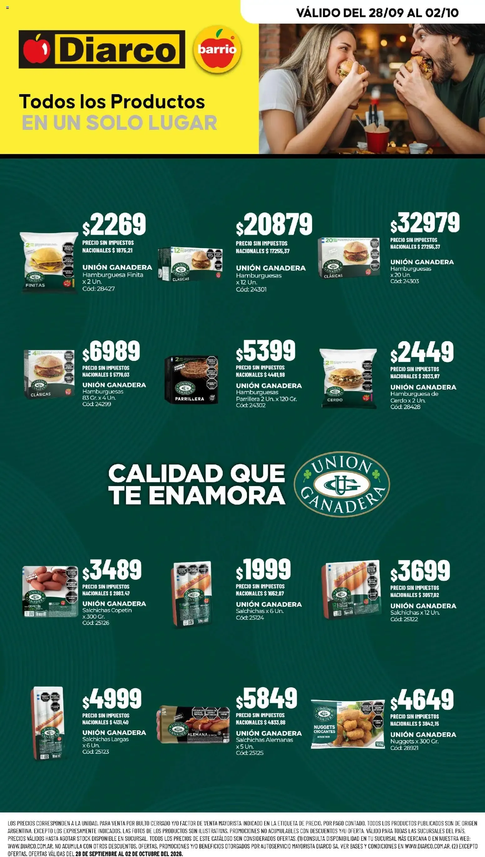Ofertas de Diarco - ESPECIAL UNIÓN GANADERA del 28/09/2026 - 02/10/2026 28 de septiembre al 2 de octubre 2026 - Página 1 del catálogo