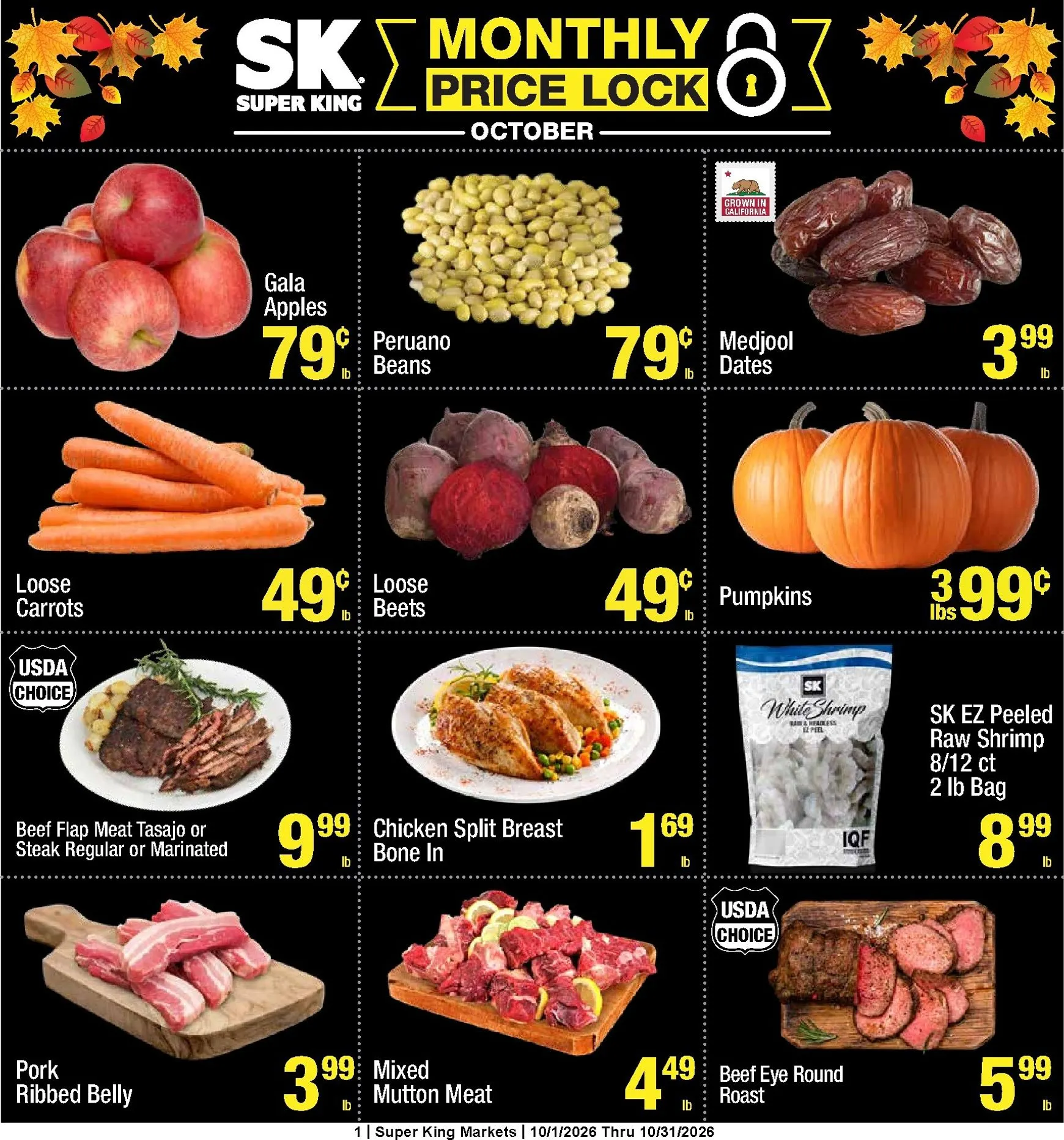 Weekly promotion Current Super King - Monthly Price Lock leaflet valid from Thursday 10/01/2026 to Saturday 10/31/2026 spanning from October 1 to October 31 2026 - Page 1 for Catalogue 365