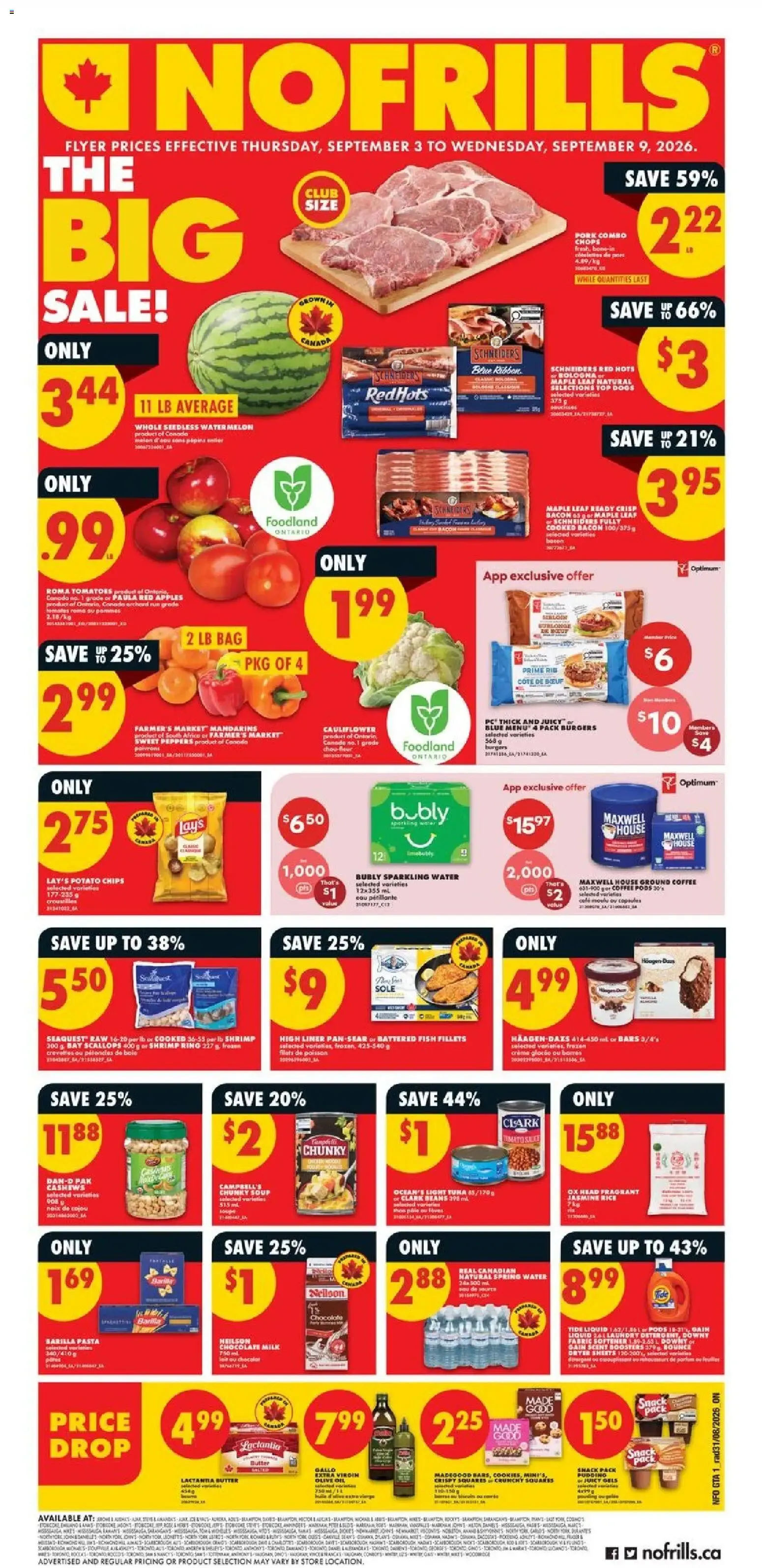 No Frills weekly flyer / circulaire from Sep 3, 2026 > weekly specials & deals from September 3 to September 9 2026 - flyer page 1