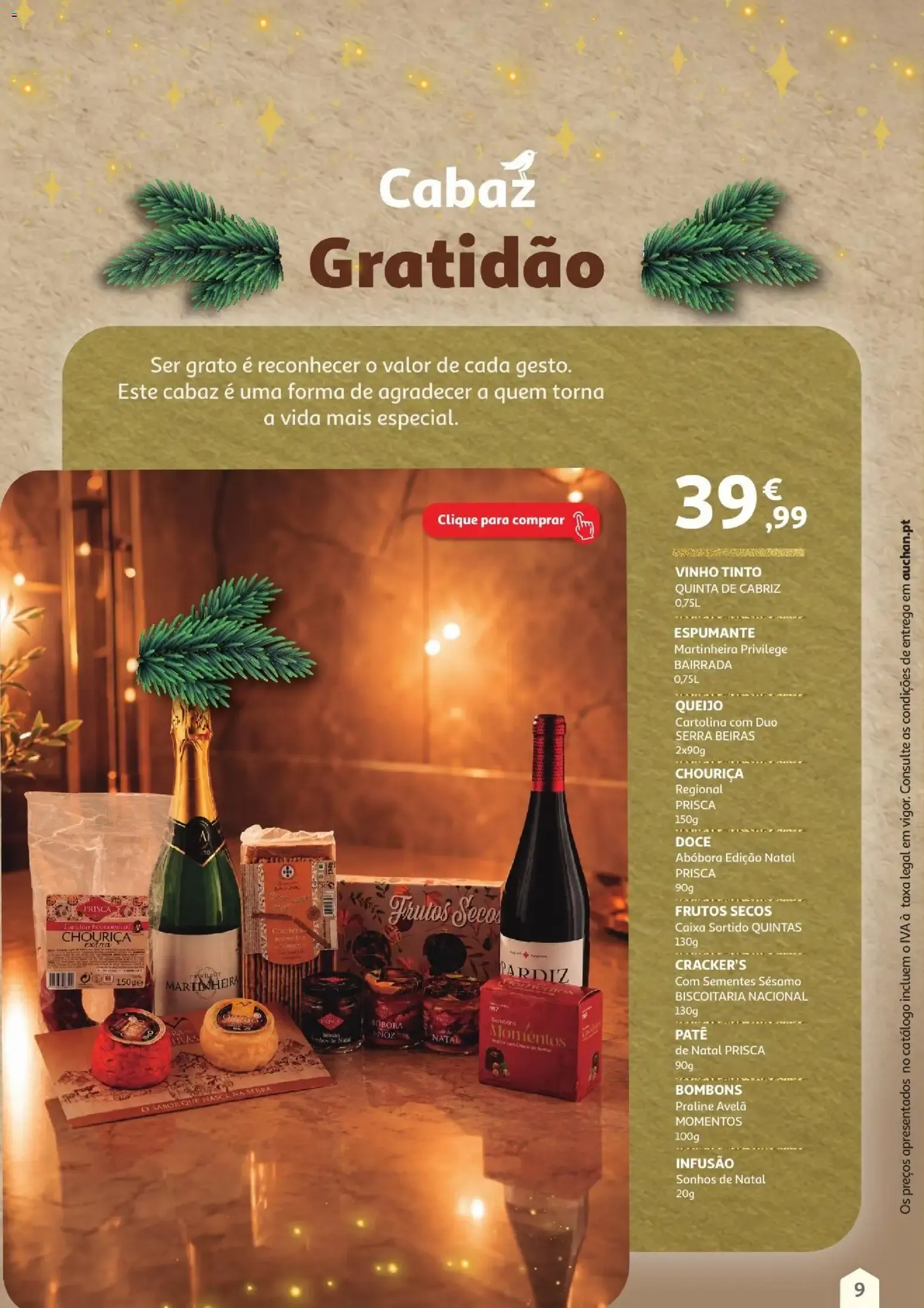 Folheto Auchan Cabazes de Natal 2026 » de 01/11/2026 - 31/12/2026 de 1 de novembro até 31 de dezembro 2026 - Pagina 9