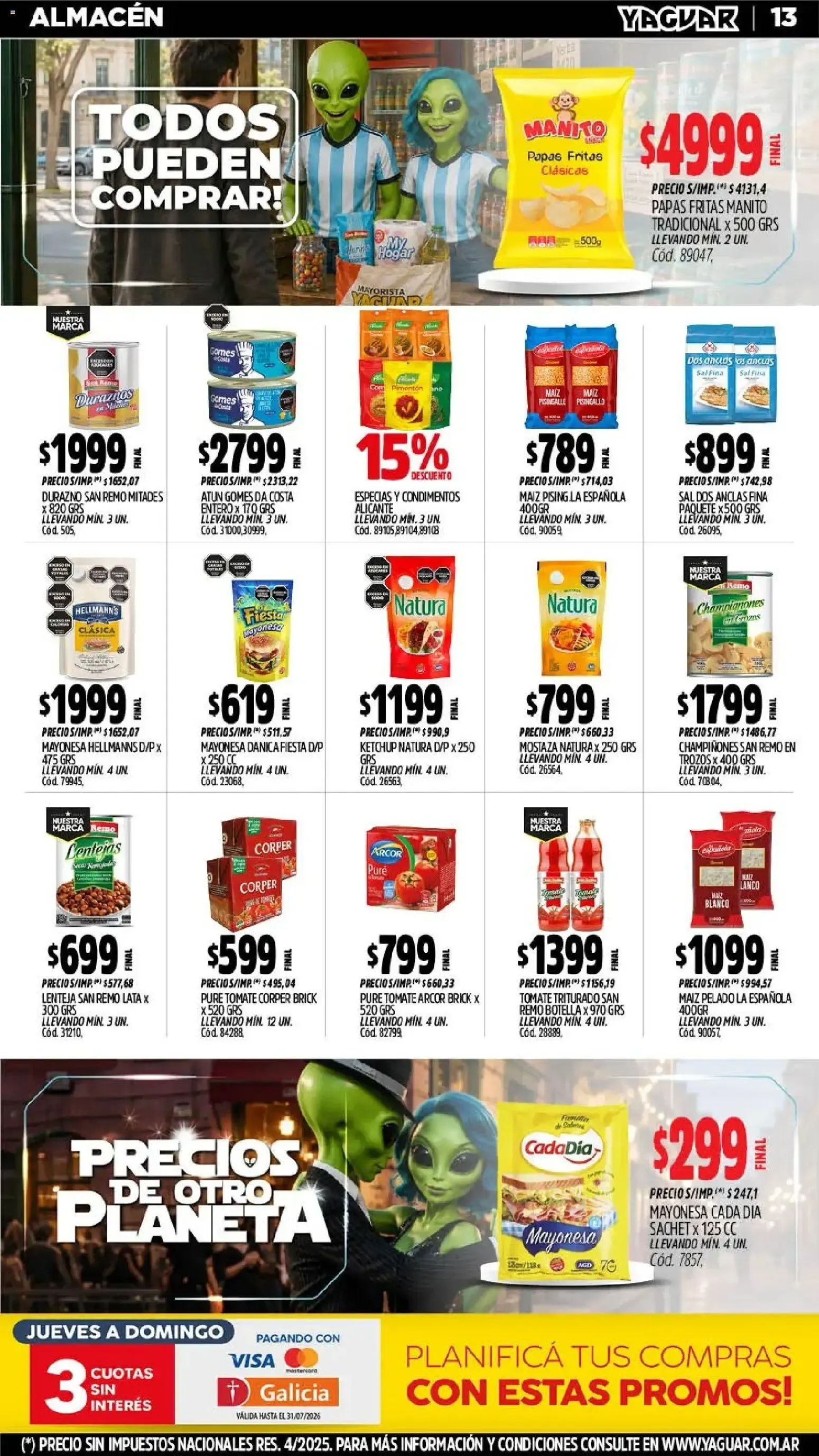 Ofertas de Mayorista Yaguar - Precios de Otro Planeta 6 de julio al 12 de julio 2026 - Página 13 del catálogo