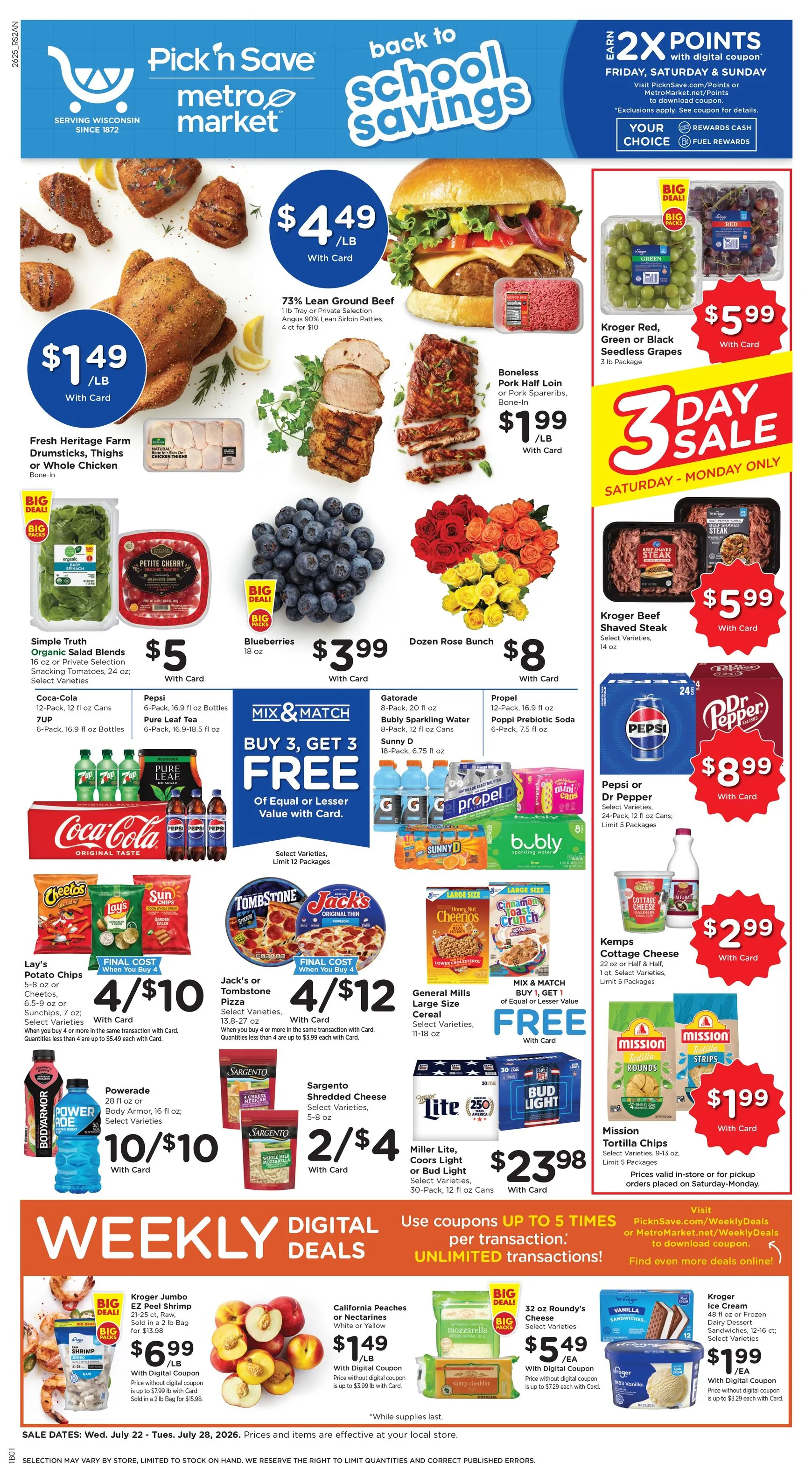 Weekly ad Current Pick'n Save leaflet valid from Wednesday 07/22/2026 to Tuesday 07/28/2026 from July 22 to July 28 2026 - Page 1