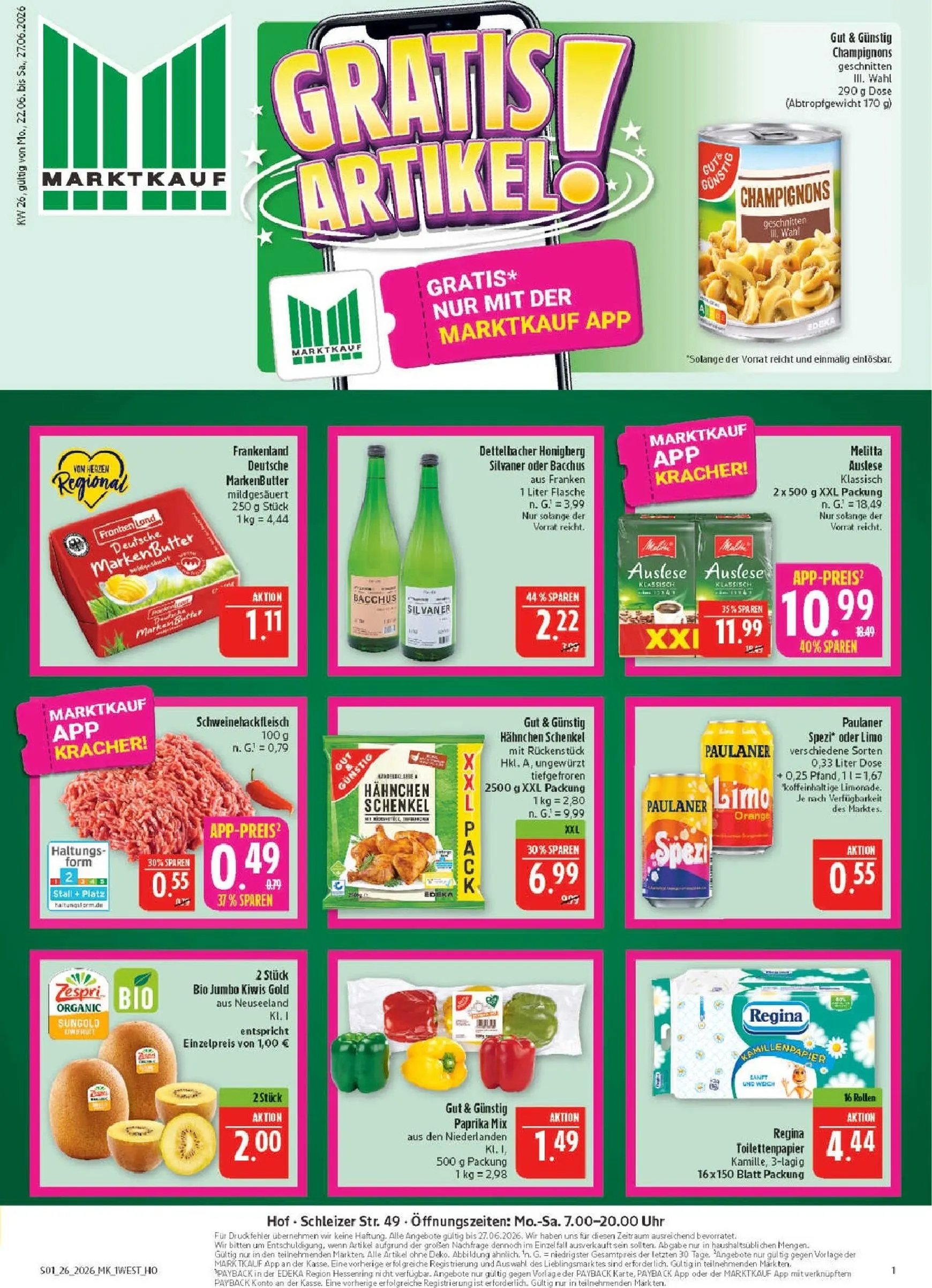 Marktkauf Prospekt – von Montag 22.06.2026 bis Samstag 27.06.2026