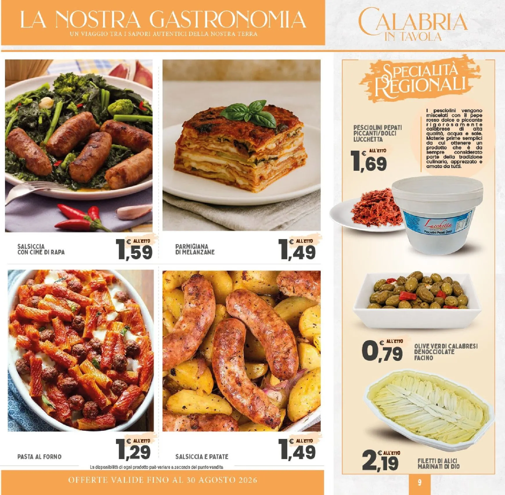 Specialità Regionali Calabria in Tavola da 20 luglio a 30 agosto di 2026 - Pagina del volantino 9