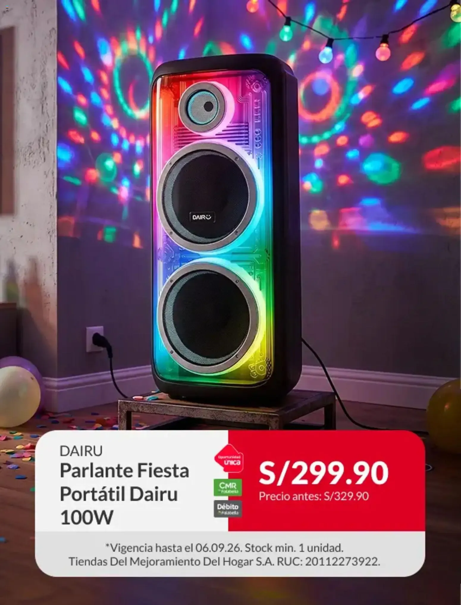 Catalogo de DAIRU Parlante Fiesta Portátil Dairu 100W 31 de agosto al 6 de setiembre 2026 - Pag 1