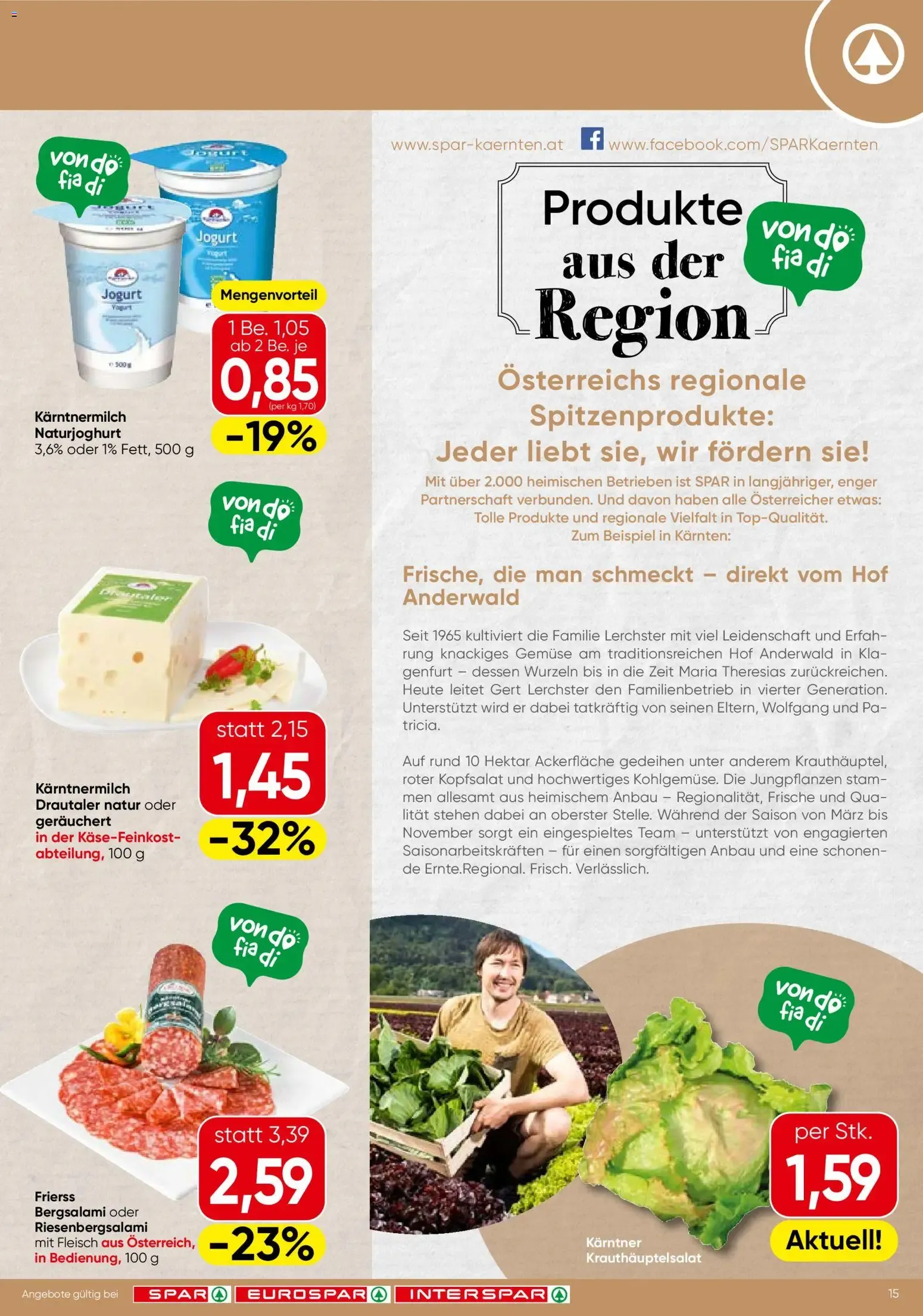 Spar Flugblatt - Kärnten (18.06.2026) - Angebote und Prospekt von 18. Juni bis 30. Juni 2026 - Flugblätt seite 15