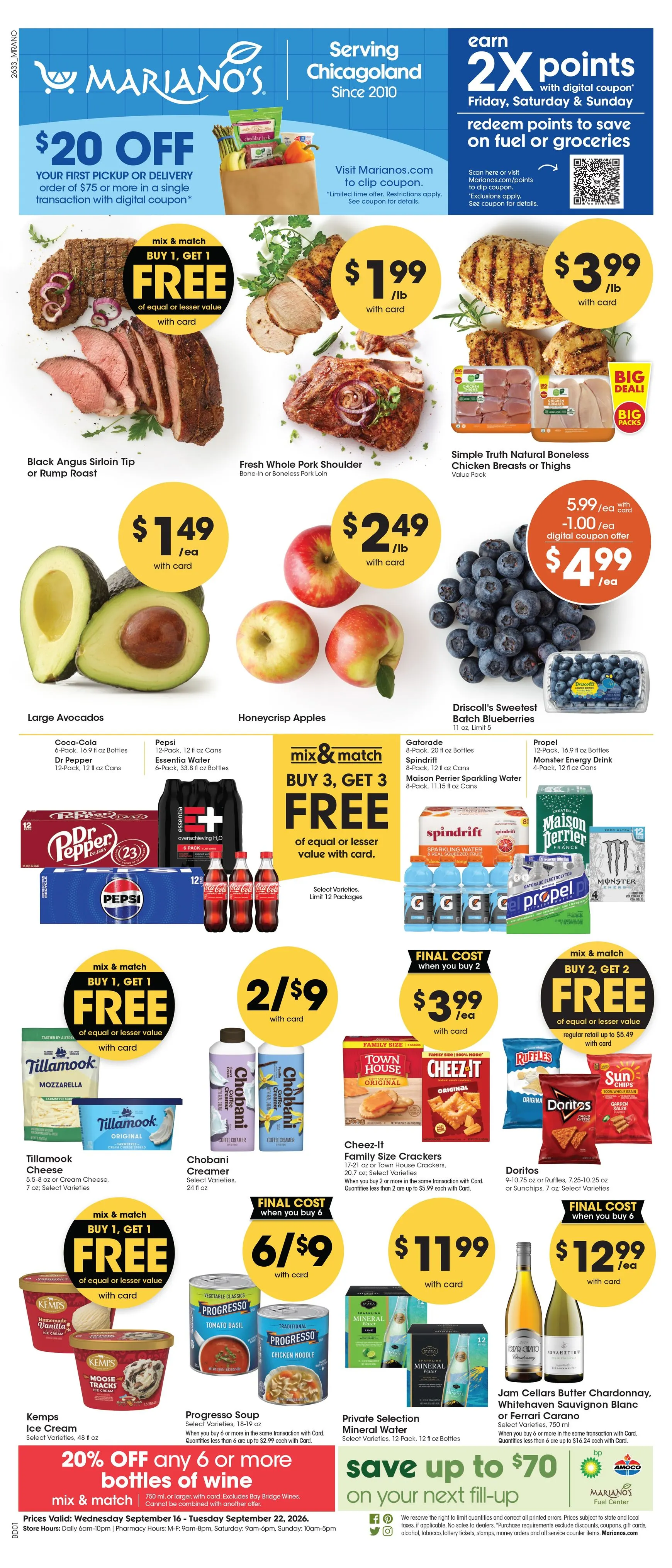 Current Mariano's leaflet valid from Wednesday 09/16/2026 to Tuesday 09/22/2026
