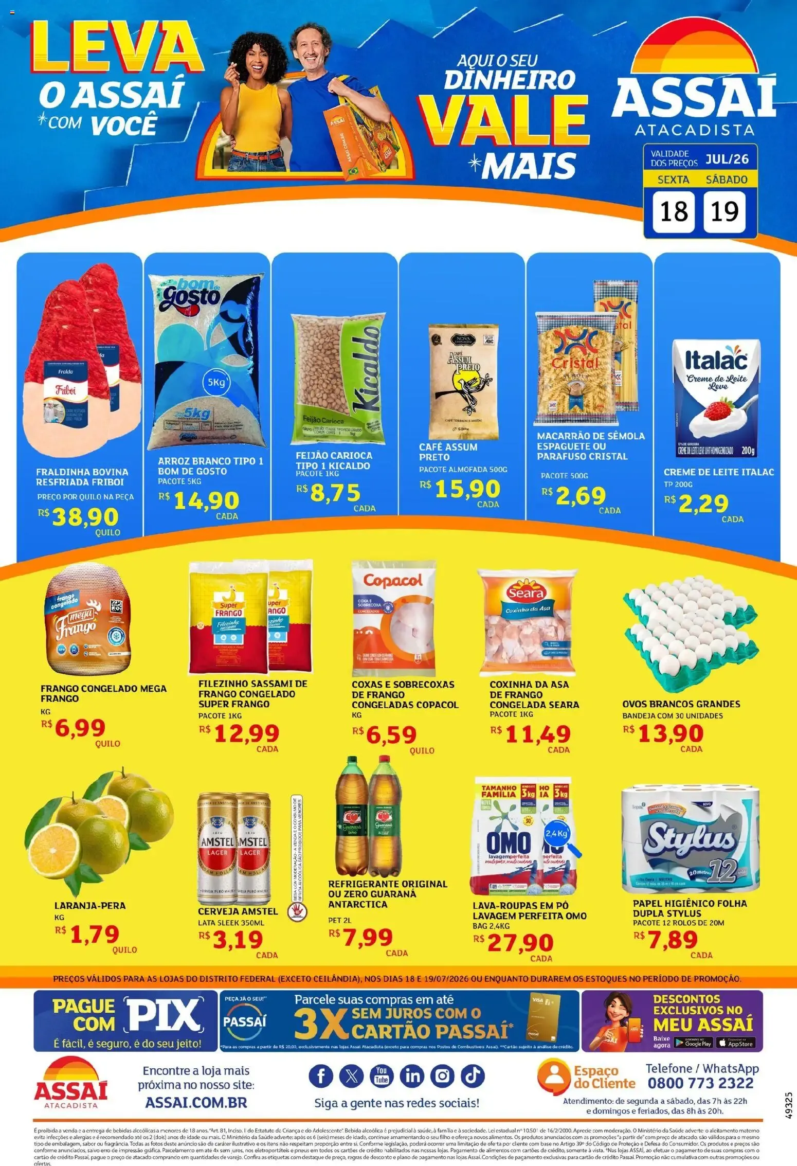 Encarte de Assaí Atacadista ofertas - DF de 18/07/2026 | Promoções Online 18 de julho até 19 de julho 2026 - Pagina 1