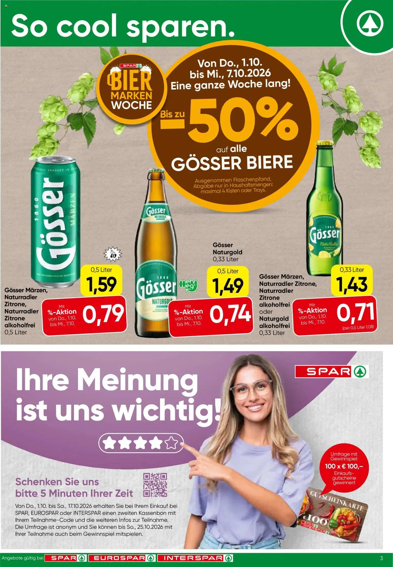 Spar Broschüre (01.10.2026) - Angebote und Prospekt von 1. Oktober bis 7. Oktober 2026 - Flugblätt seite  3