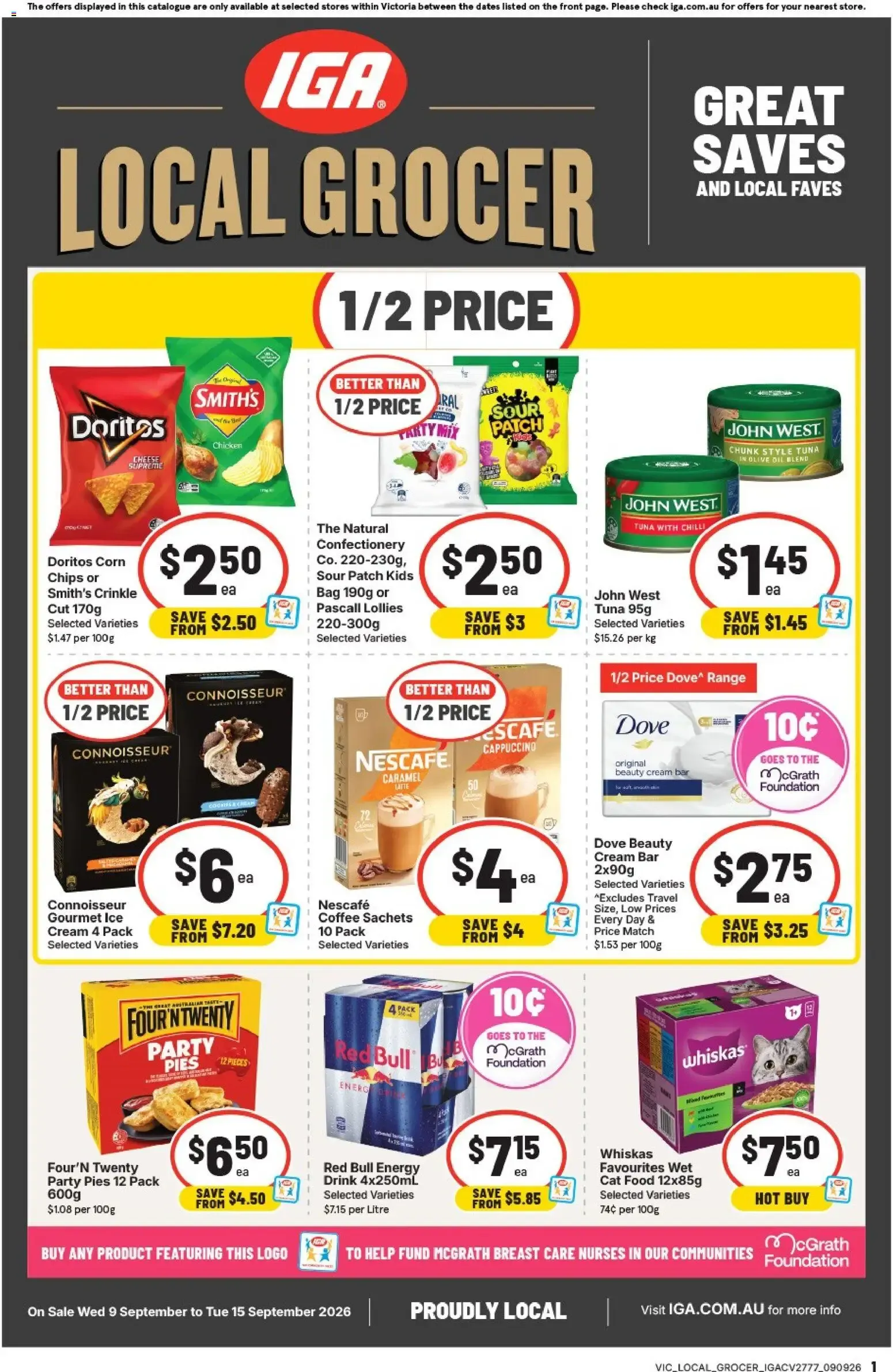 IGA Local Grocer: Great Saves and Local Faves - Catalogue valid from 9 September to 15 September 2026 - page 1