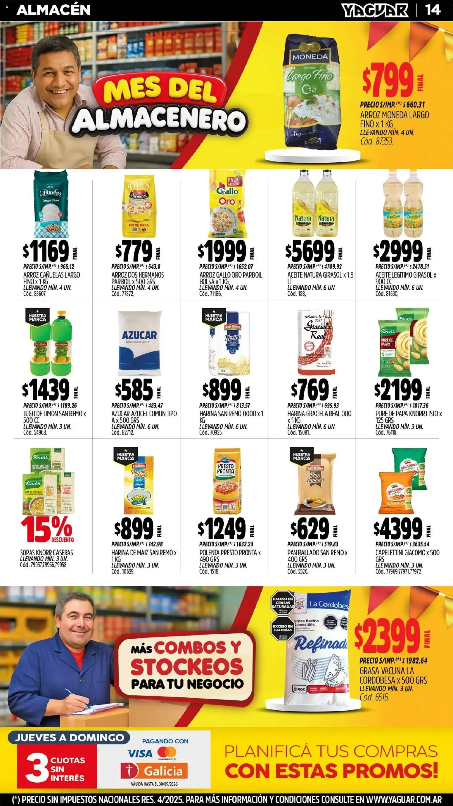 Ofertas de Mayorista Yaguar - Mes del Almacenero 31 de agosto al 6 de septiembre 2026 - Página 14 del catálogo
