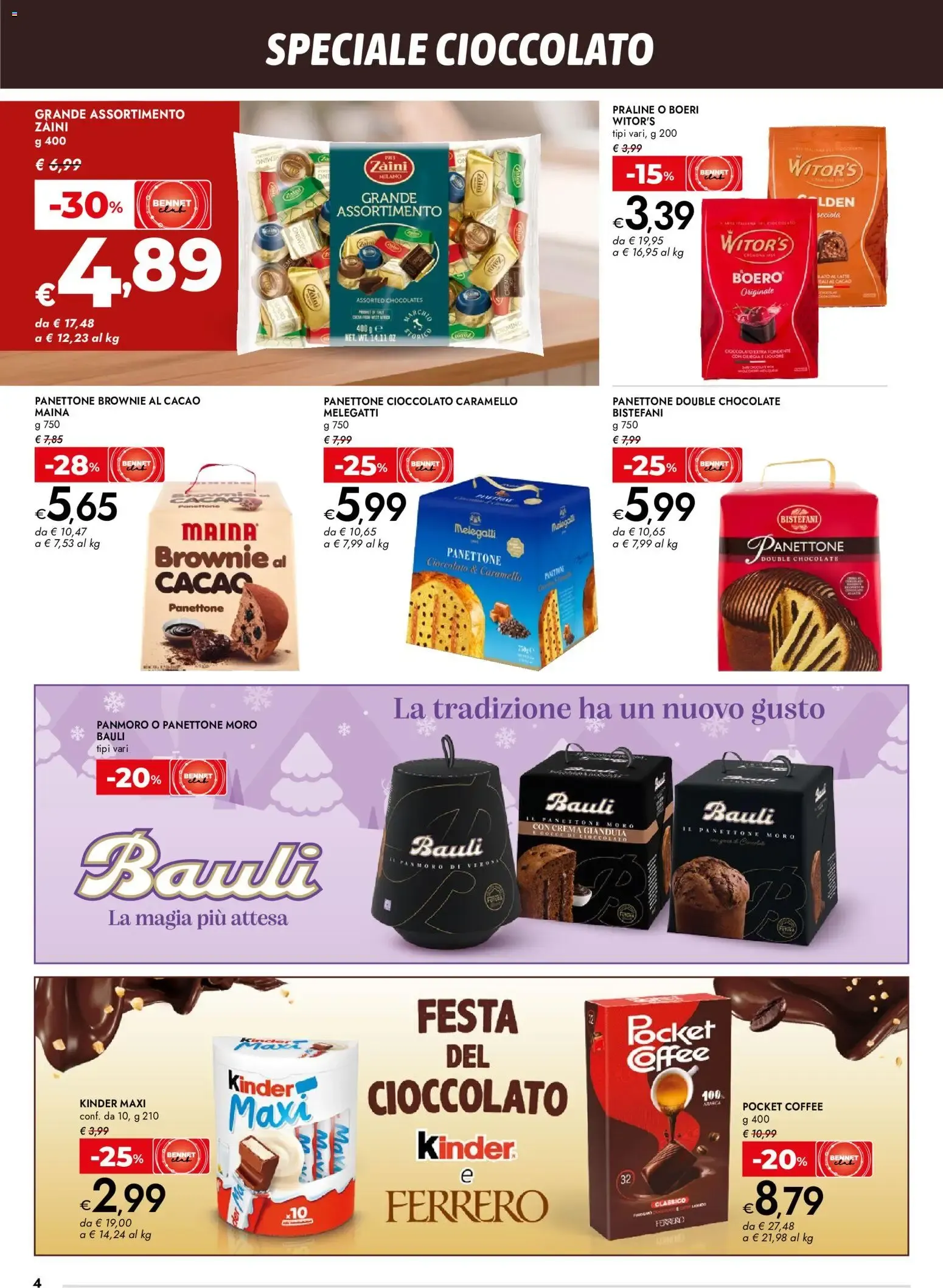 Nuovo bennet volantino Cioccolato che bontà dal 29/10/2026 > offerte anteprima 🛍️ da 29 ottobre a 11 novembre di 2026 - Pagina del volantino 4
