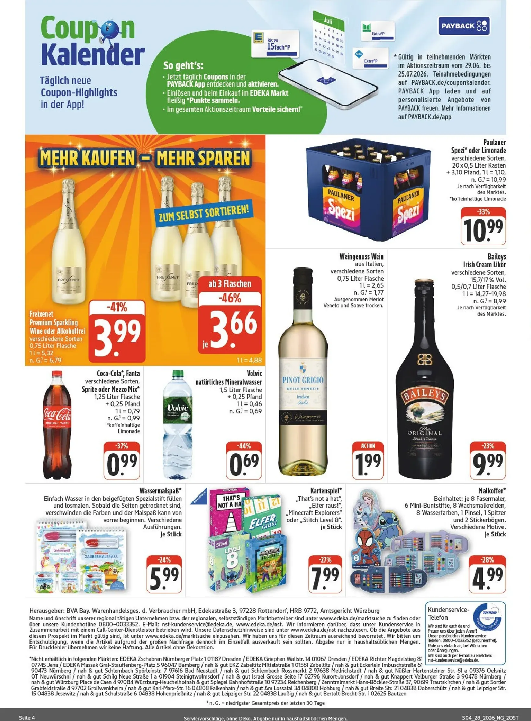 Edeka - Wochenangebote Prospekt – von Montag 06.07.2026 bis Samstag 11.07.2026 von 6. Juli bis 11. Juli 2026 - Prospekt seite 4