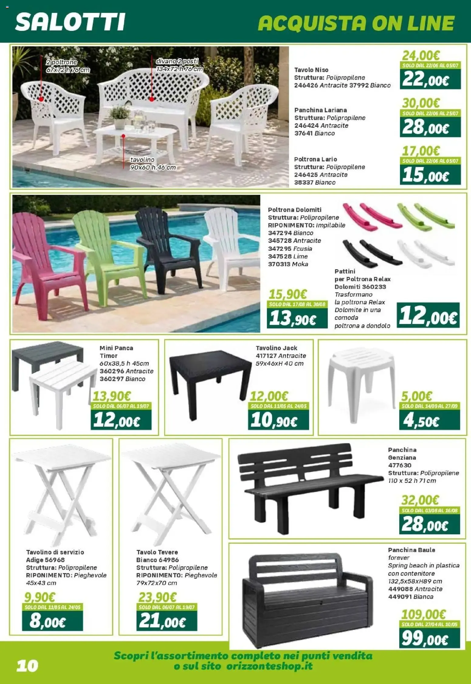 Orizzonte ARREDO GIARDINO CATALOGO 2026 da 24 aprile a 27 settembre di 2026 - Pagina del volantino 10